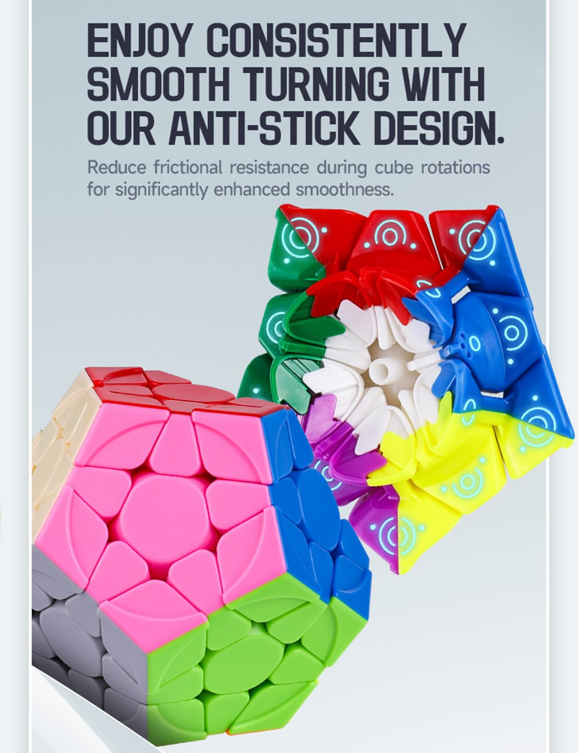 Roxenda Megaminx Cube – Stickerless Dodecahedron 12-Sided Speed Puzzle