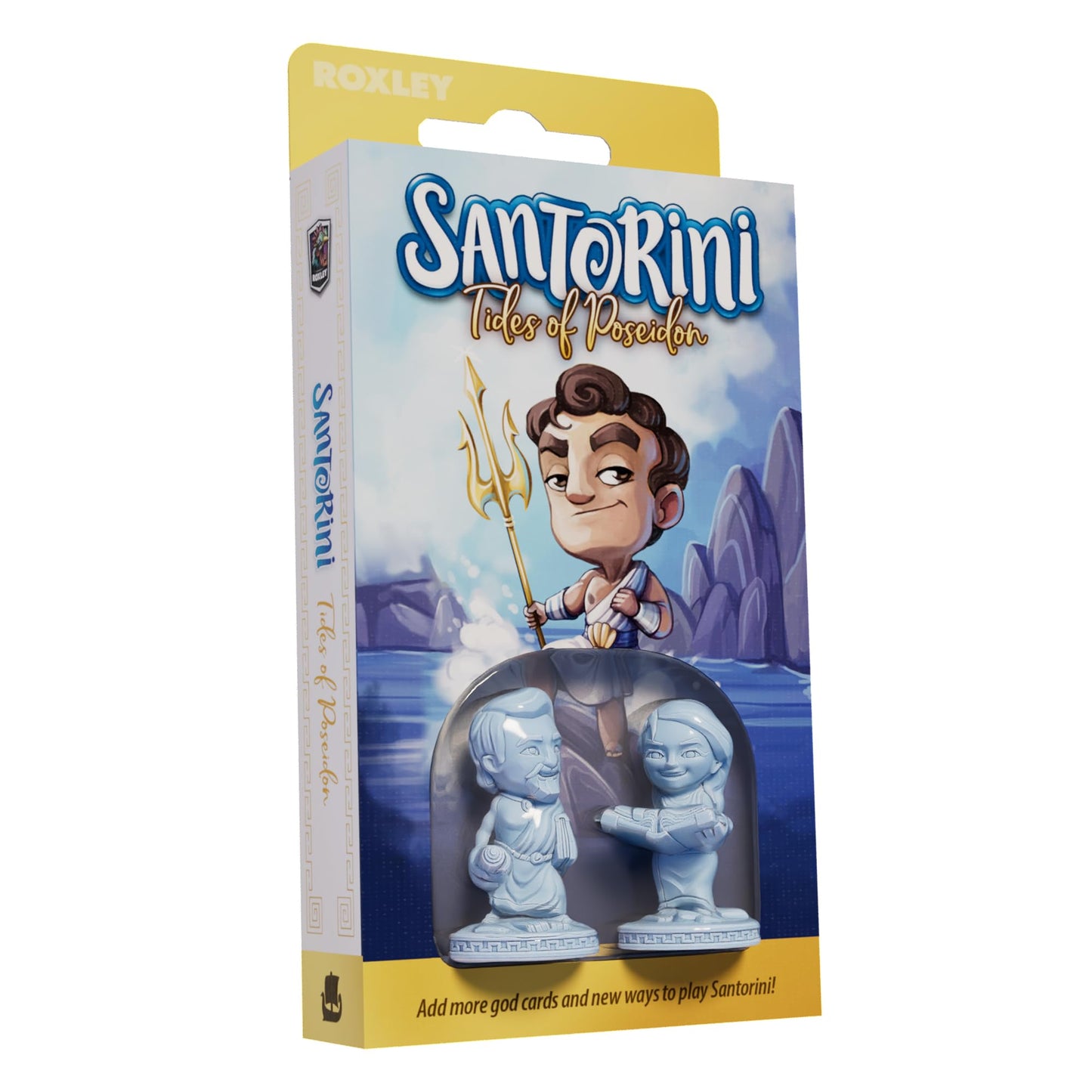 Roxley Games Santorini: Tides of Poseidon Expansion – 17 New God Cards & Ocean Powers