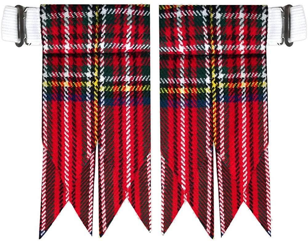 Royal Stewart Scottish Kilt Hose Sock Flashes Garter Pointed Highland Wear