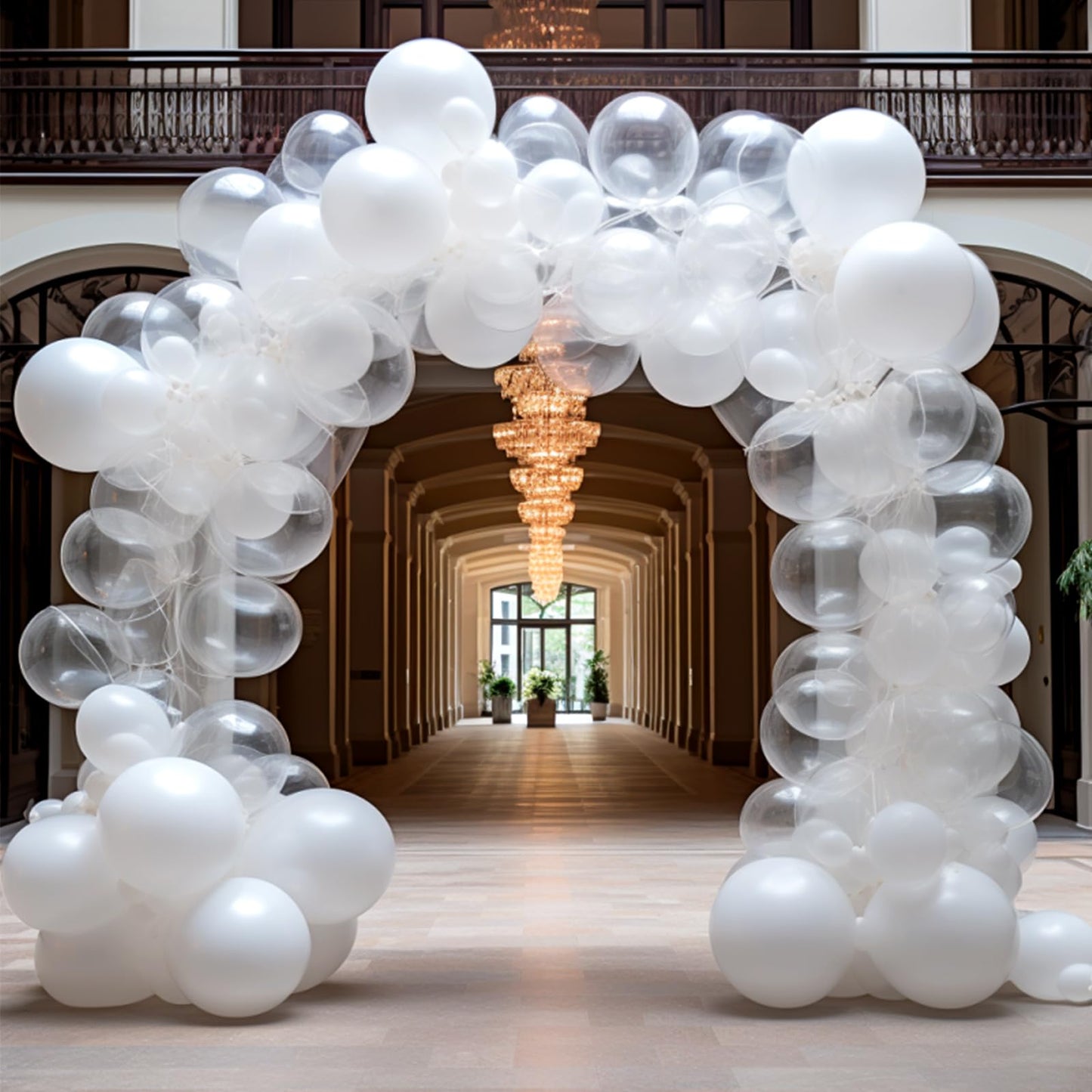 RUBFAC 129pcs Clear Balloons Kit — 18in/12in/10in/5in for Garland Arch