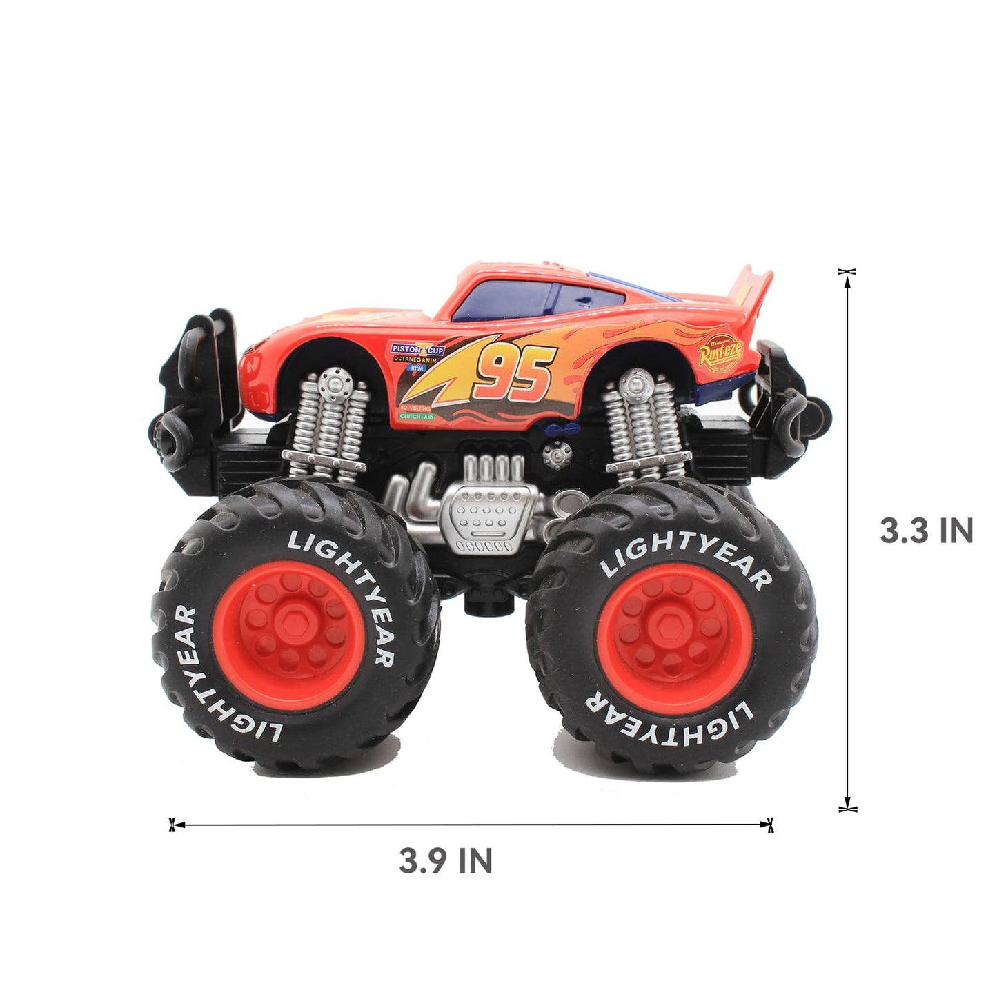 RULBAMN 4-Pack Tow Mater Die-Cast Cars – 1:55 Scale Big Wheel (4 Pcs)