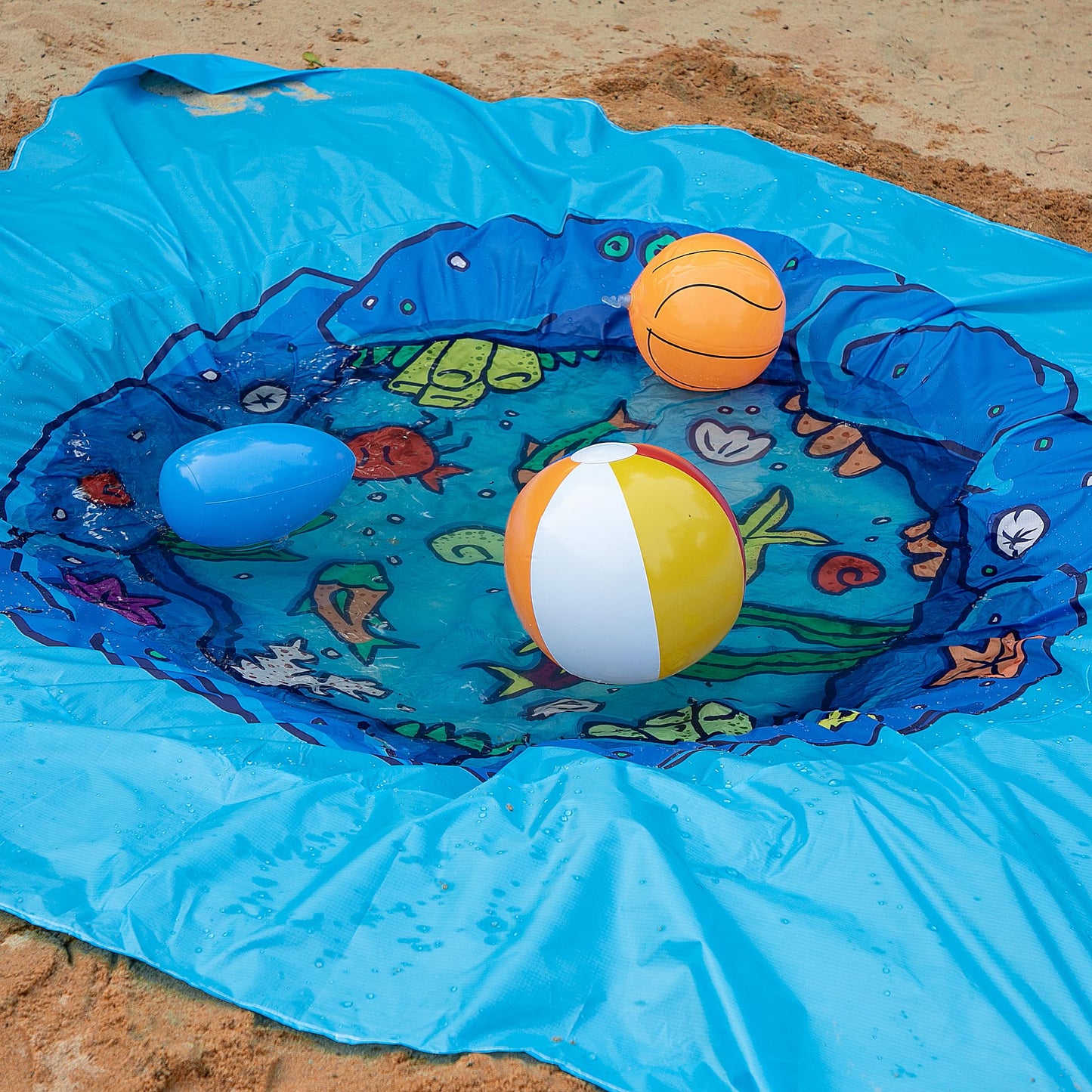 RunNico 6.6x6.6 ft Portable Baby Beach Pool & Puddle Mat