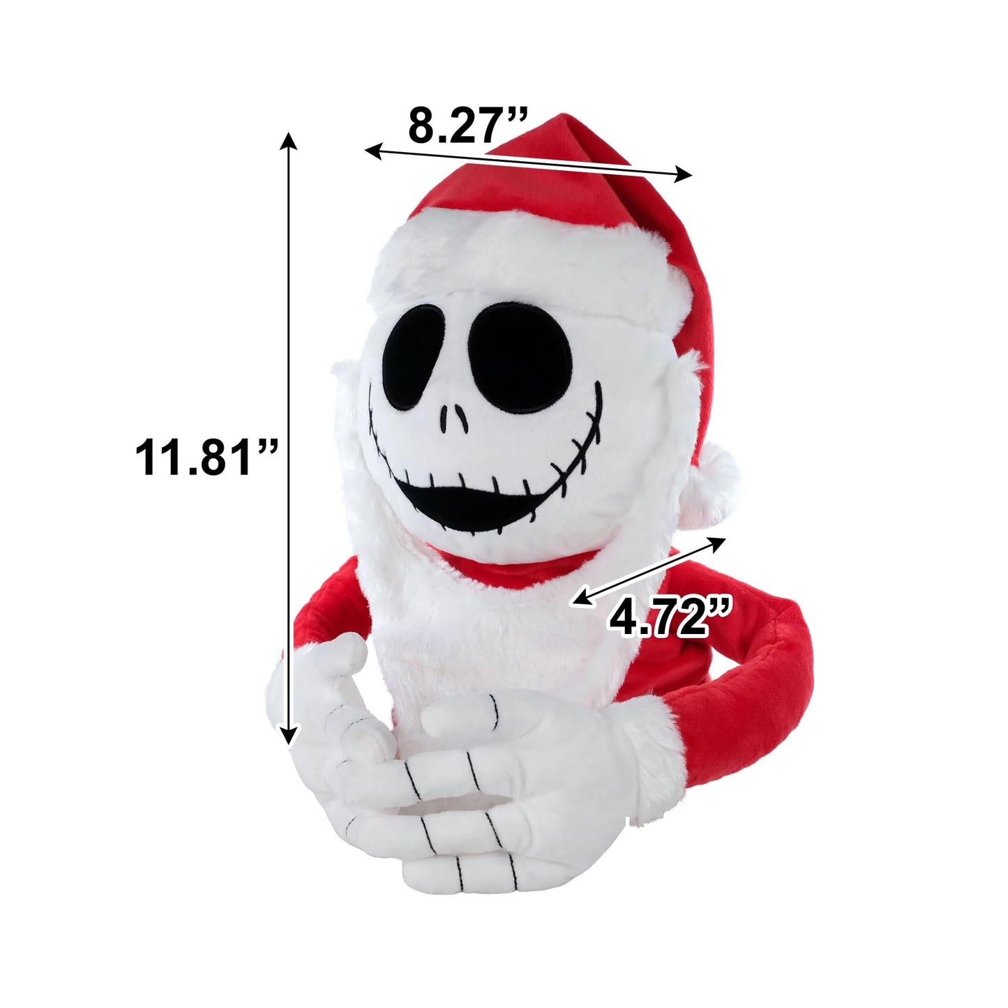Ruz Nightmare Before Christmas Jack Skellington Plush Tree Hugger – 11.5-inch Height (Black/White/Red)