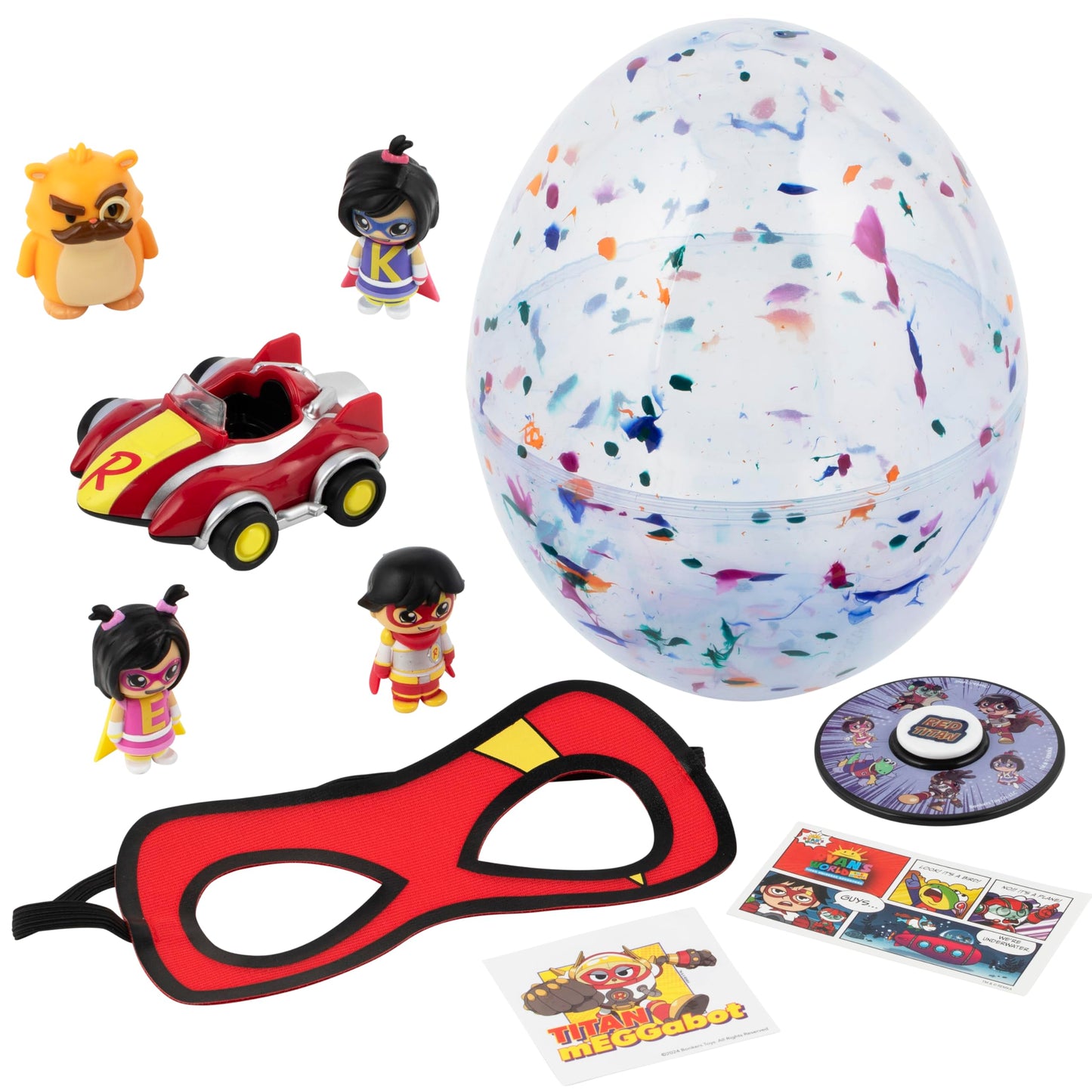 Ryan's World Mega Microverse Egg – Exclusive Micro Figures, Vehicle & Collectibles for Kids 3+