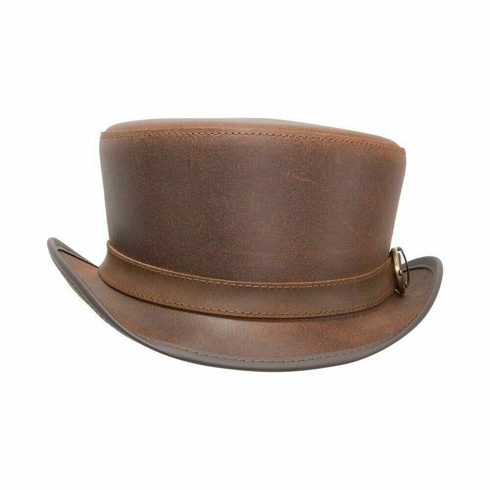 Steampunk Buckle Band Motorcycle Deadman Bromley Leather Top Hat