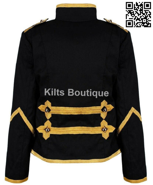 Womens Military Parade Jacket Ladies Hussar Drummer Officer Music Festival Jacket
