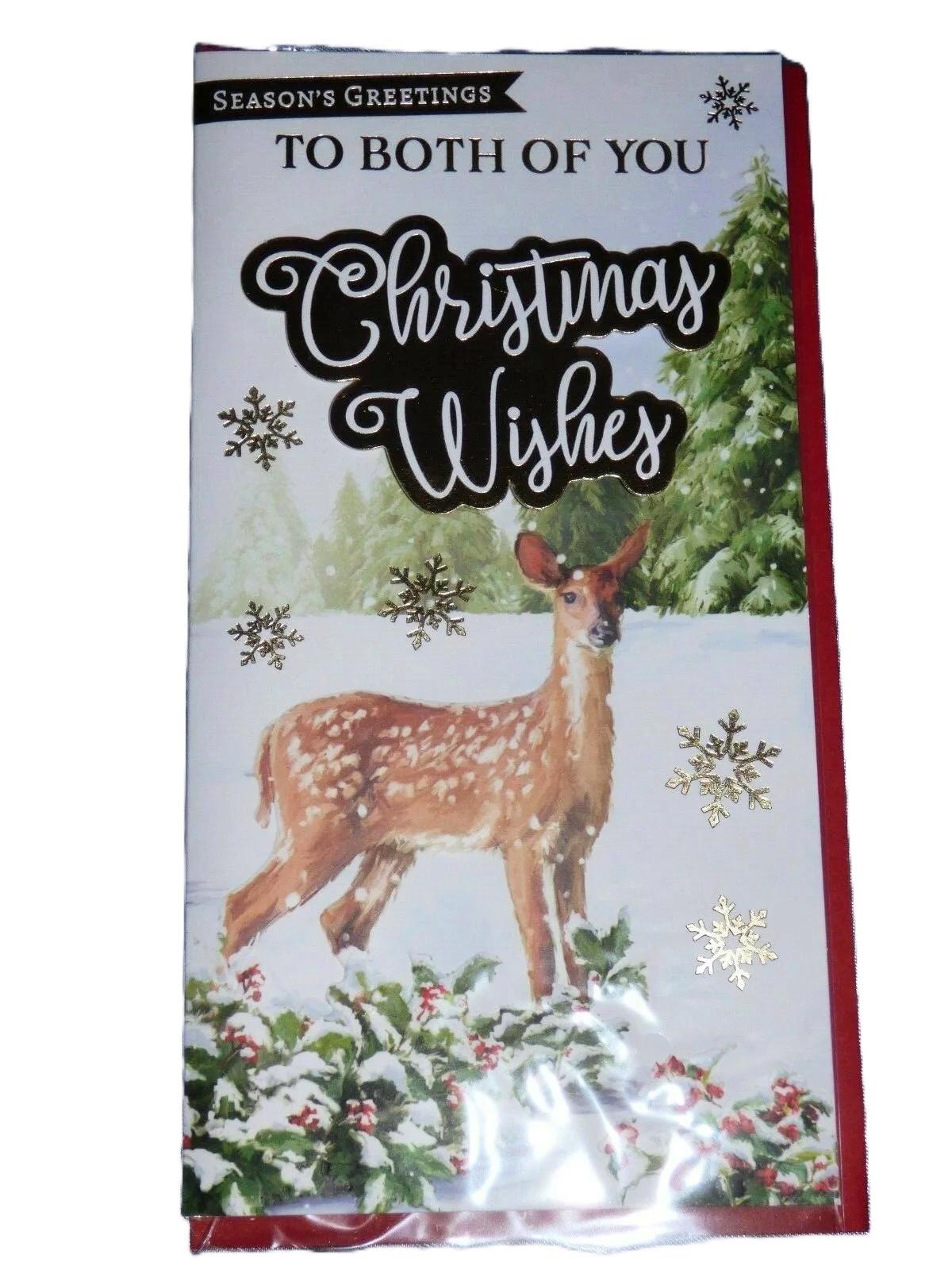 TO BOTH OF YOU CHRISTMAS WISHES CARD CUTE TRADITIONAL