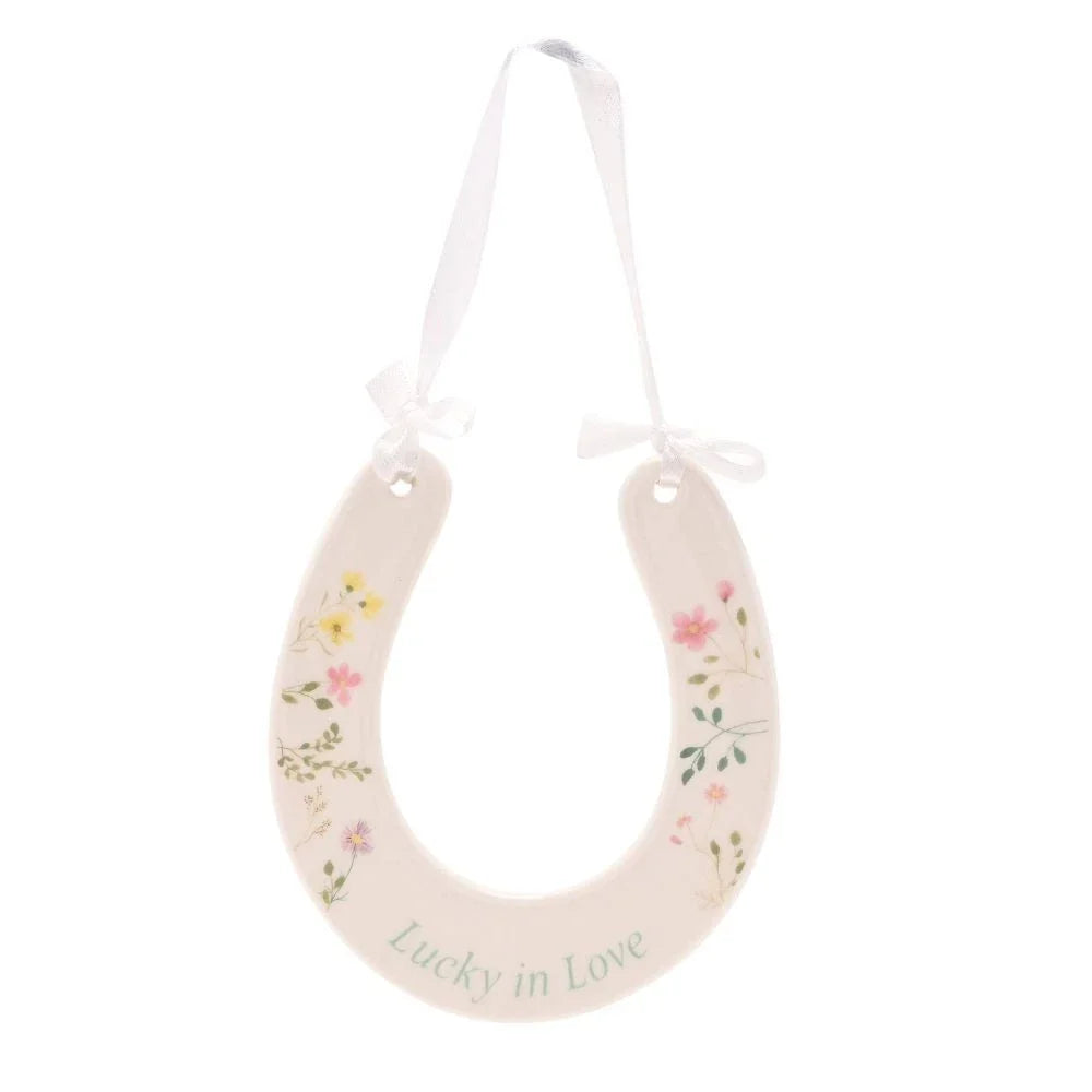 Love Story Wedding Ceramic Horseshoe