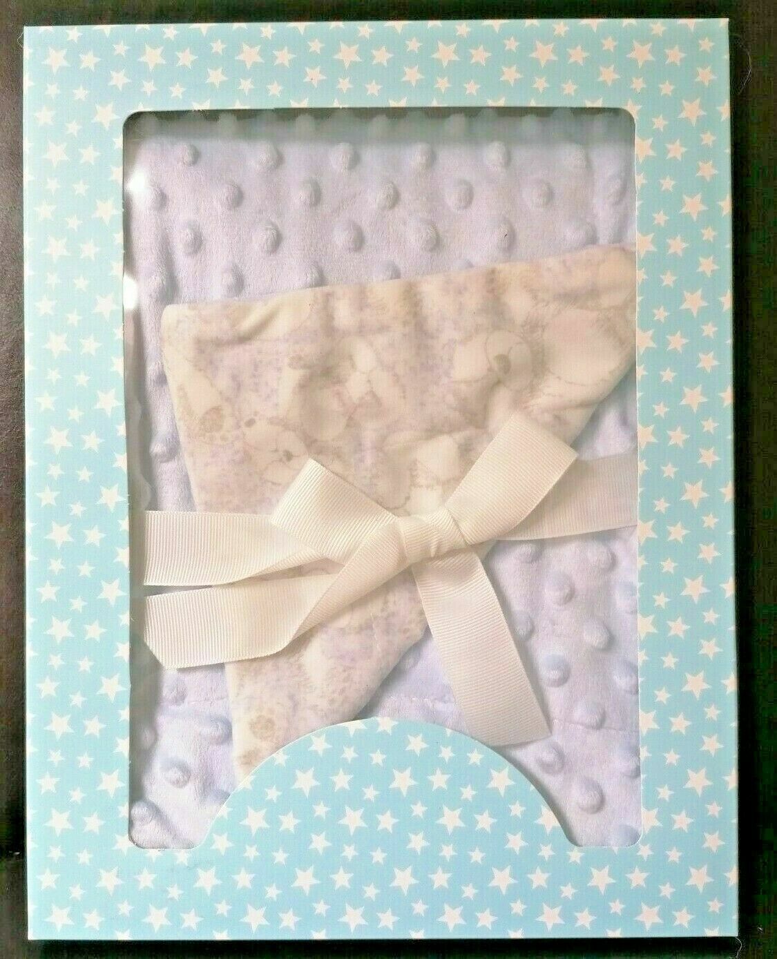 Luxury Baby's Bubble Blanket In Gift Box Double Lined Soft Fleece, Blue