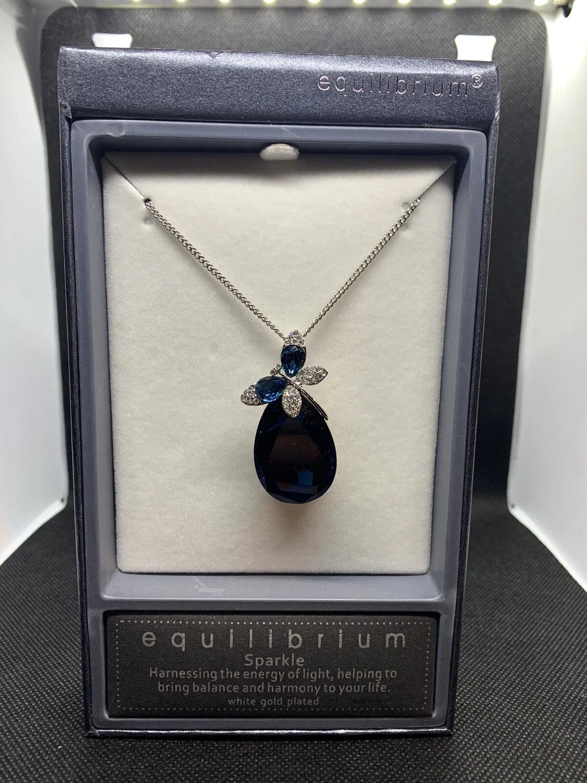 equilibrium sparkle teardrop butterfly necklace