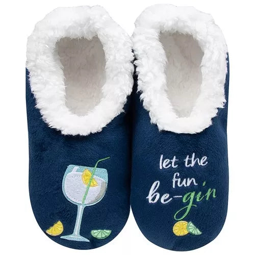 Snoozies! Let The Fun Be-Gin Ladies medium 5/6Super Soft Non Slip