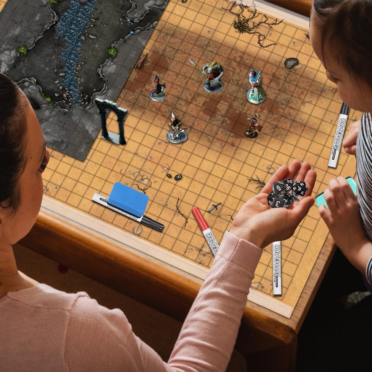 Sabermaster DND Map 32 Terrain Battle Mats – 24x36, 17x17, 13x17 Double-Sided Grids