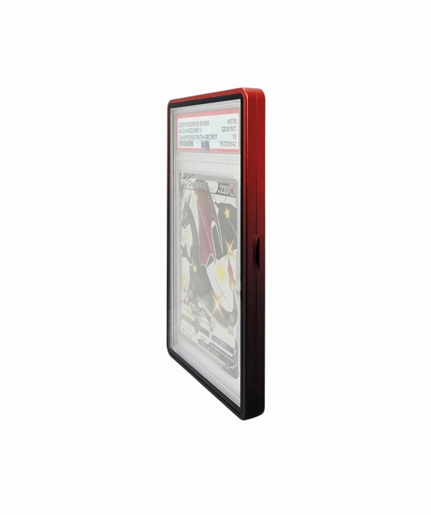 Safeguard TCG Metal PSA Slab Bumper Case – UV-Resistant, Stackable Magnetic Aluminum for Graded Cards (Red/Black)