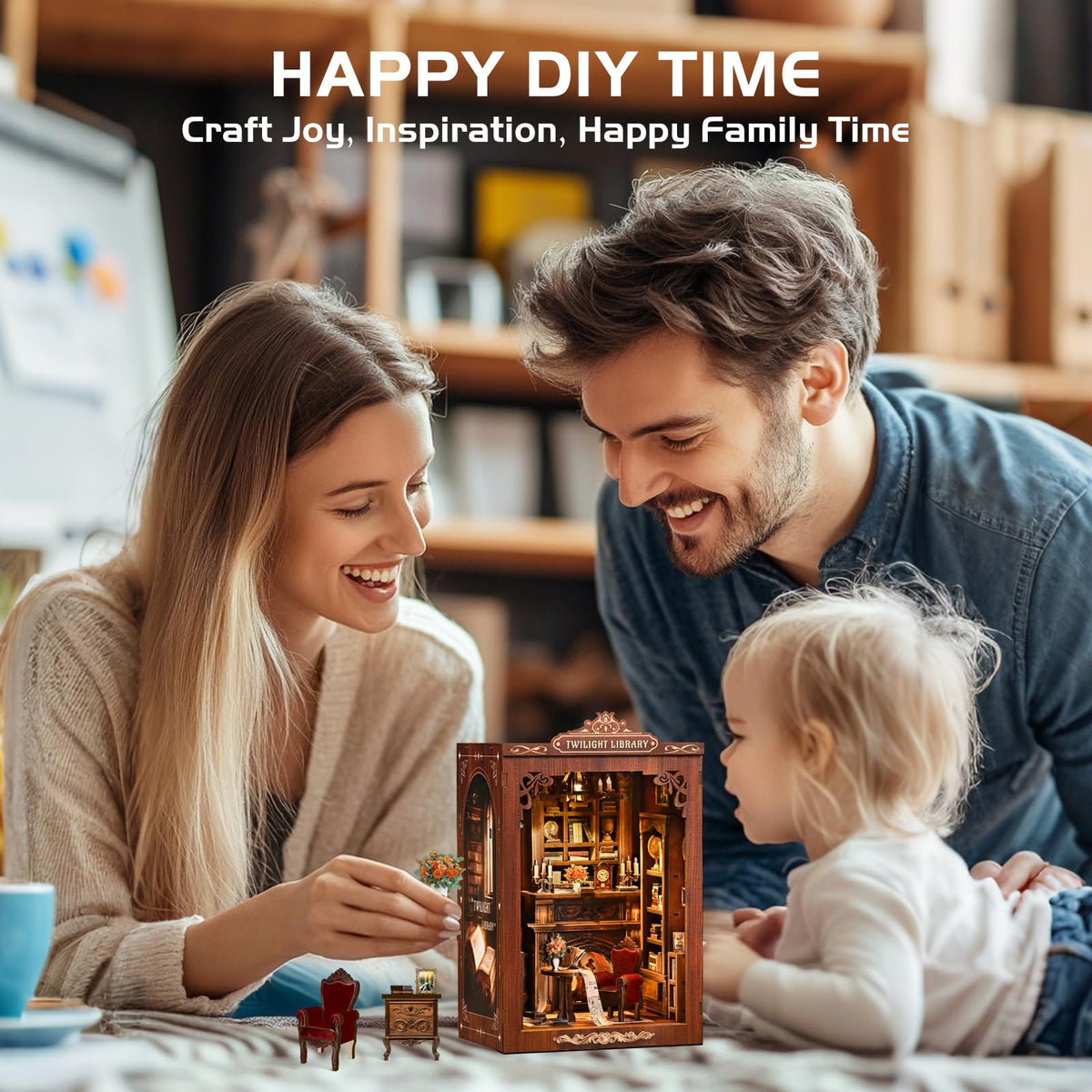 Sagiterra Book Nook Kit – DIY Miniature Dollhouse for Adults & Teens | Twilight Library