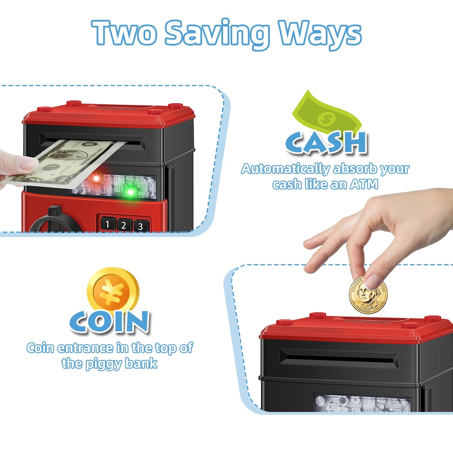 Saidrip Piggy Bank for Kids – Password Protected Saving Box for Ages 6–13