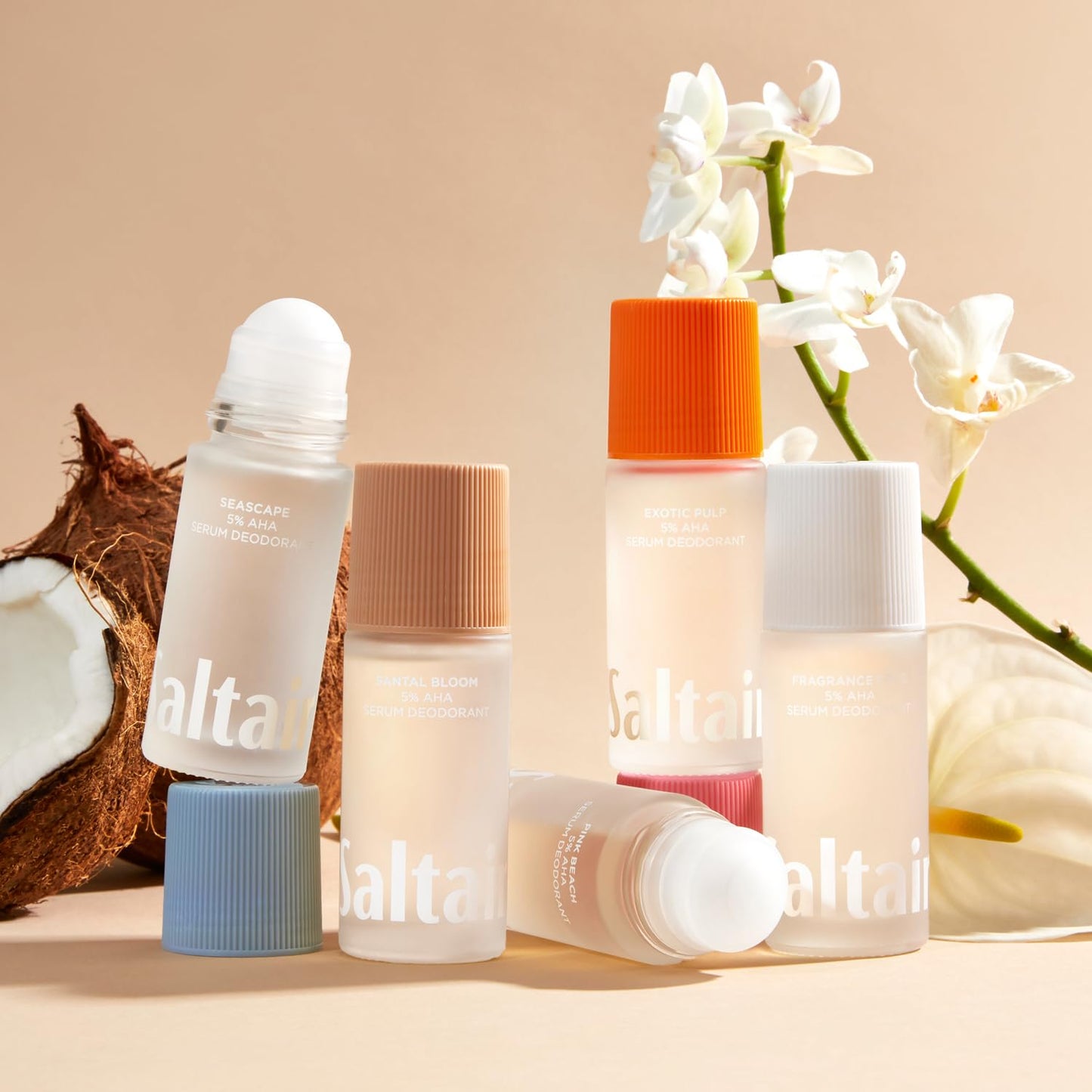 Saltair Serum Deodorant Salt Water Vanilla 2 Pack — 5% AHA Formula, Aluminum-Free Odor Control