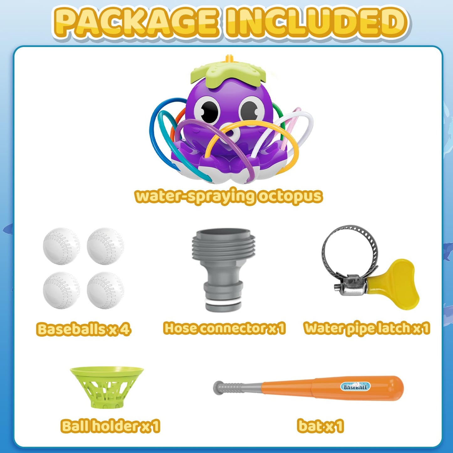 Samtop Water Sprinkler Baseball Toy for Kids | Outdoor Sprinkler & Baseball Game