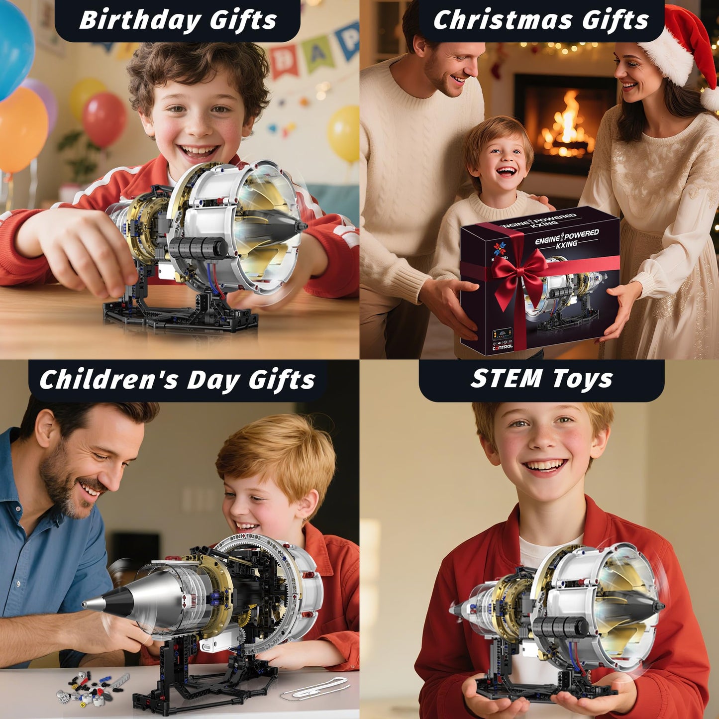 SANGQAOFU Jet Engine Model Kit – App-Controlled 564-Piece Building Set