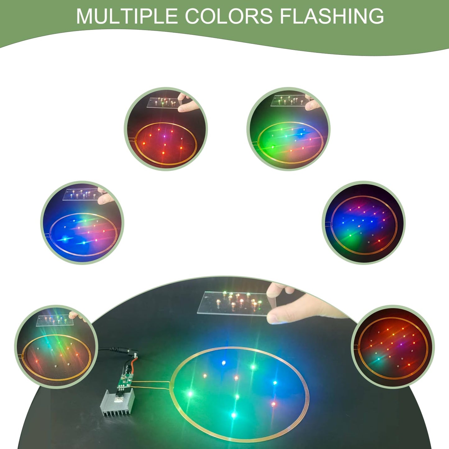 Sanjmonky Wireless Induction LED Color Light Module – 0-8in Sensing, 20 Color-Changing LEDs