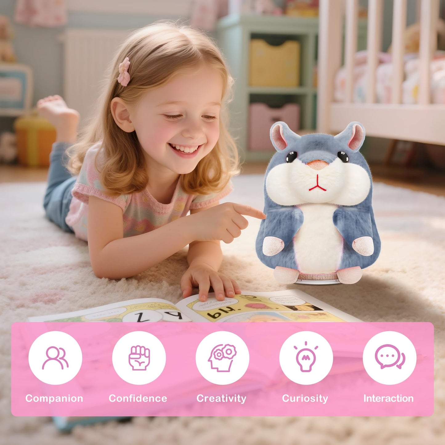 SANJOIN Talking Hamster Toy for Kids 2-4 — Repeats What You Say | CPC Certified