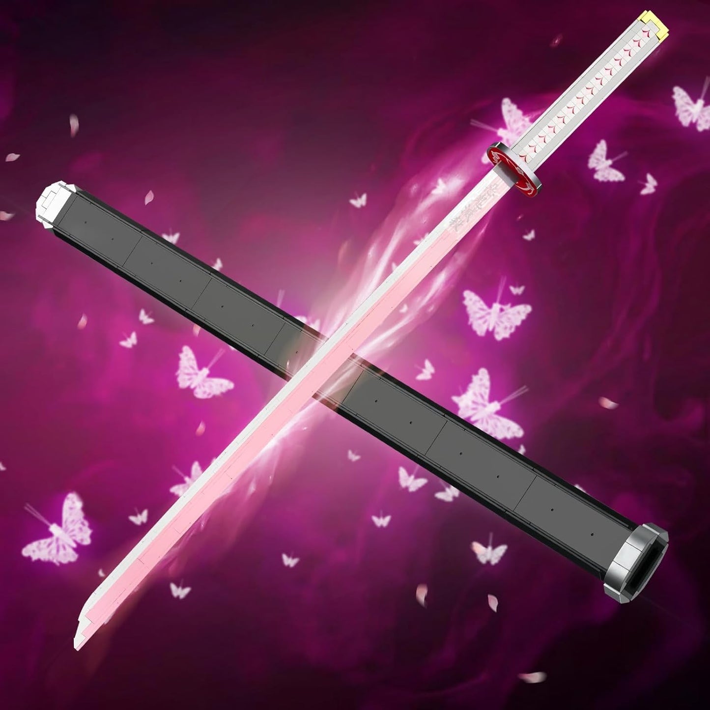 SATHIBI 39-Inch Tsuyuri Kanao Demon Sword Building Set – 706PCS with Scabbard & Stand