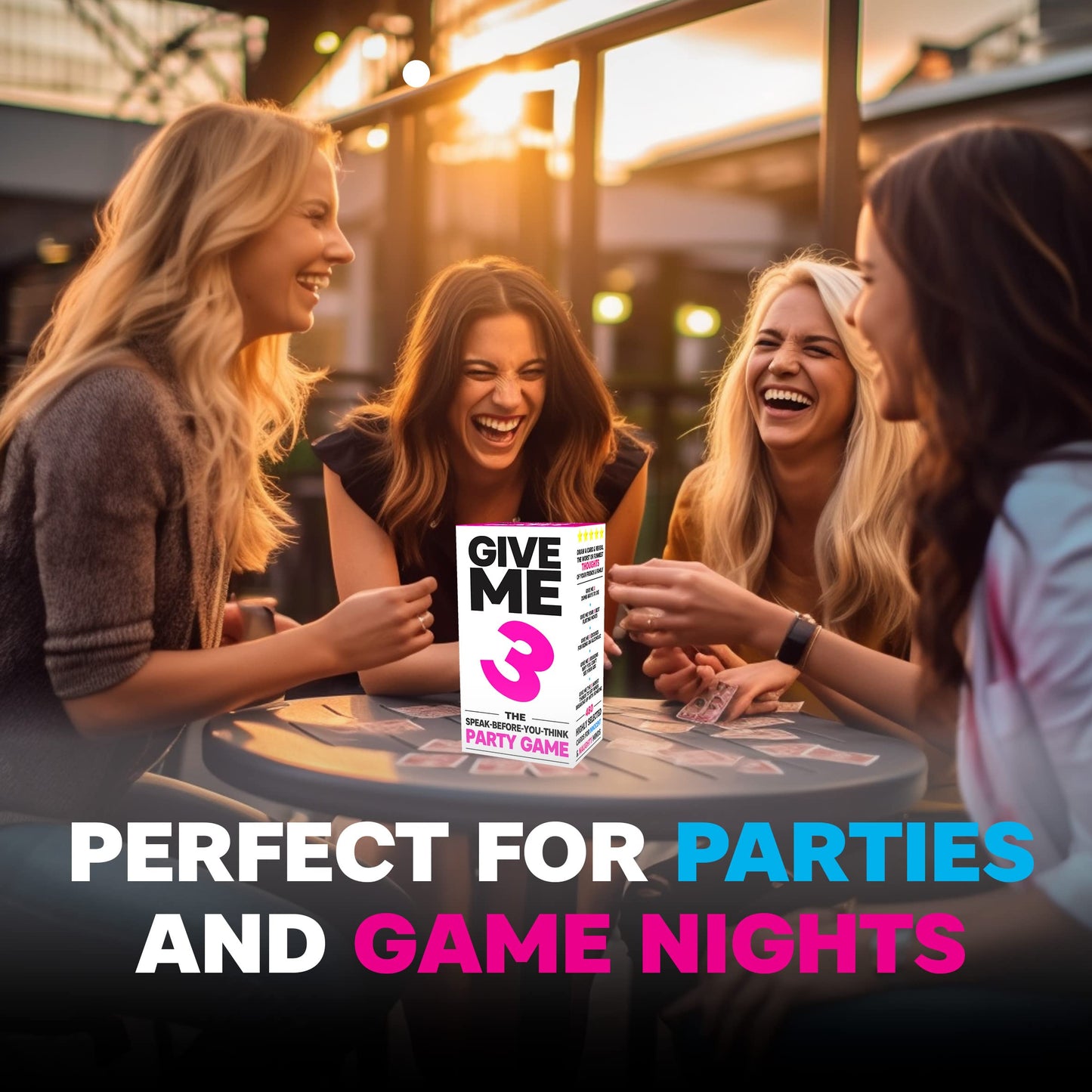 SAVANA GIVE ME 3 - Fast-Paced 10-Second Rule Adult Card Game | 2-12 Players | Party Night Fun