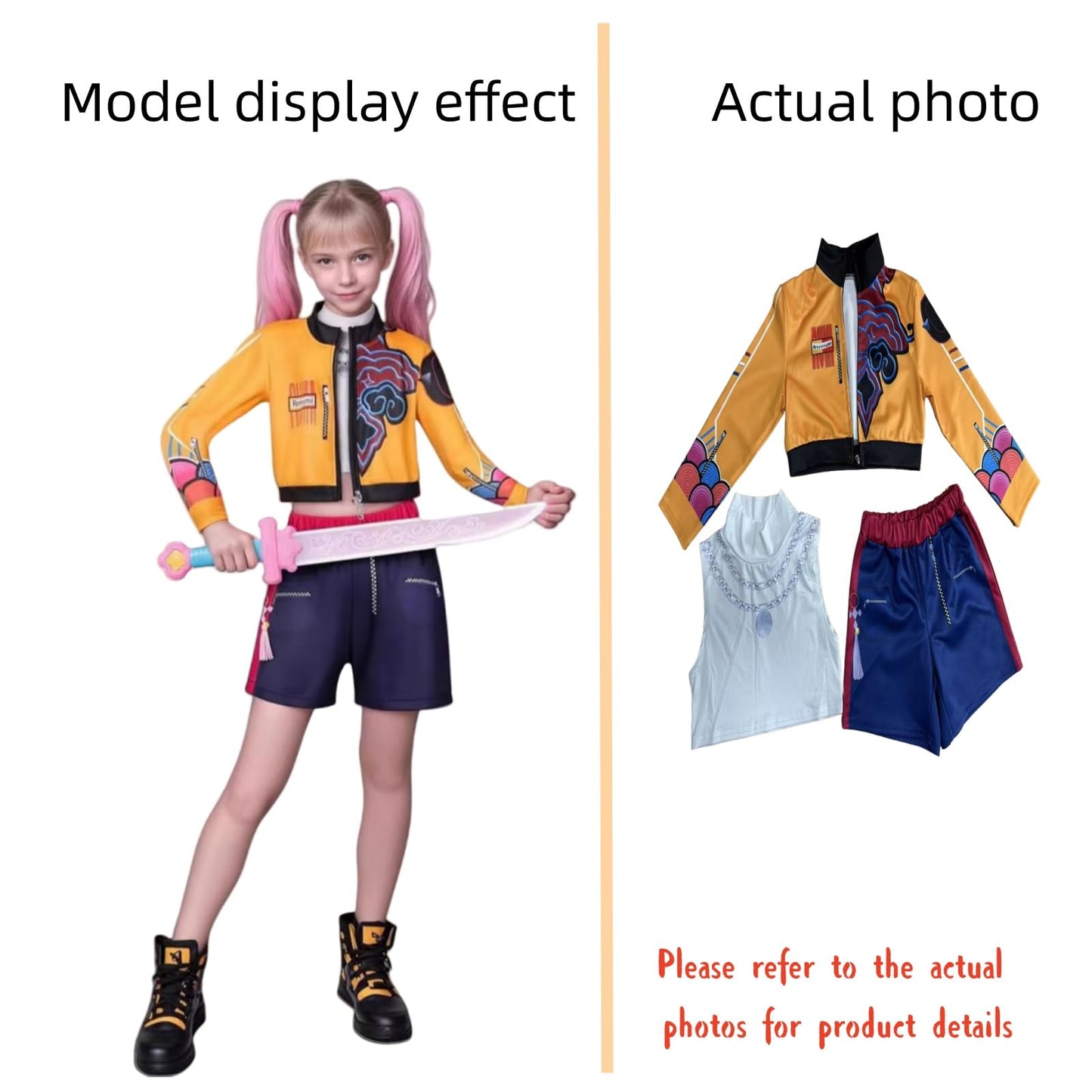 SAVITO Pop Idol Cosplay Costume – Jacket, Vest & Skirt Set for Girls 3-12