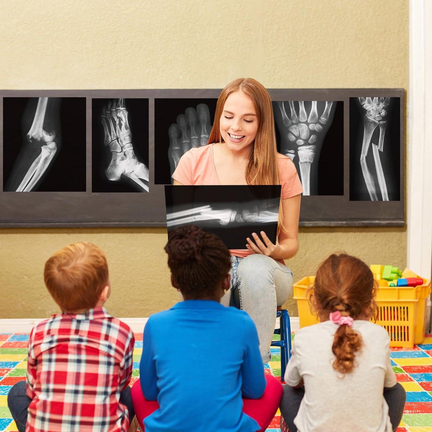 Sayglossy 15 Pcs Broken Bones X-Ray Set for Kids — Realistic PVC Skeleton X-Rays