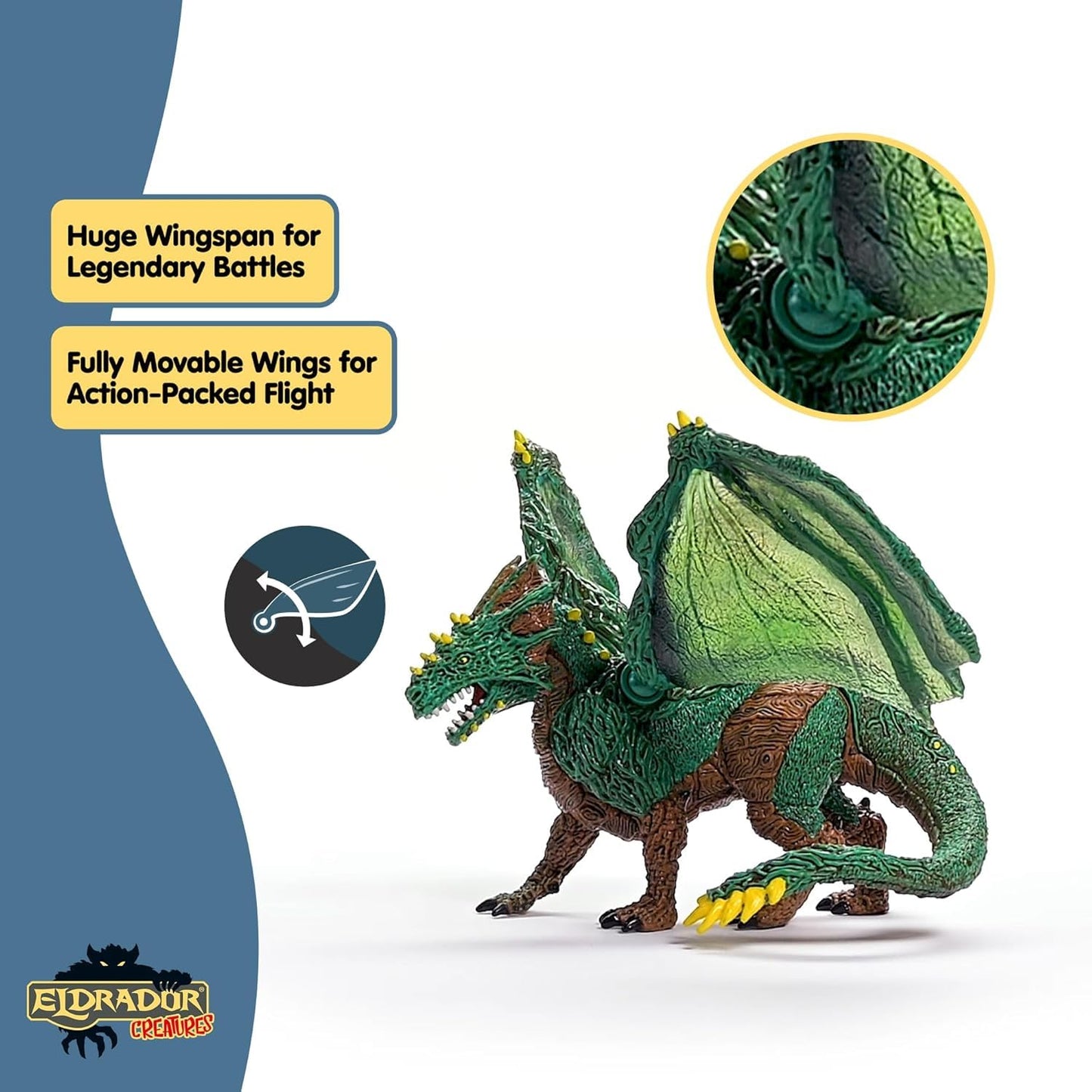 Schleich Eldrador Creatures Jungle Dragon – 11-Inch Moveable Wings Figure for Ages 7+ | 70791