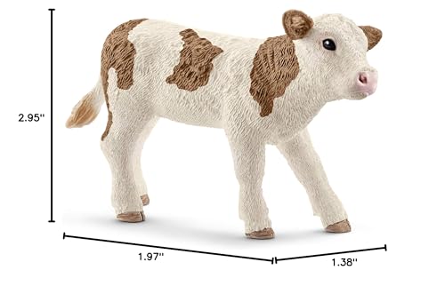 Schleich Farm World Simmental Calf Toy – 2-Inch Figurine for Ages 3+