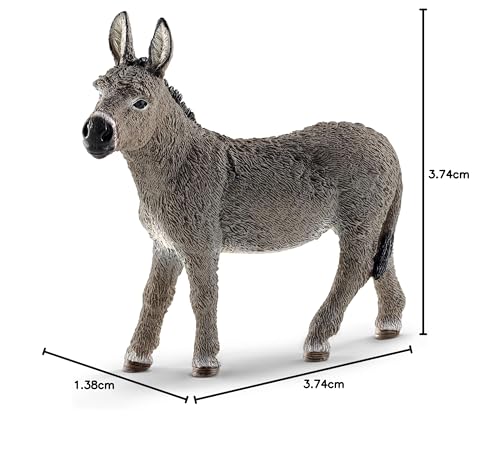 Schleich Farm World Realistic Donkey Figurine - Durable Farm Animal Toy for Imaginative Play