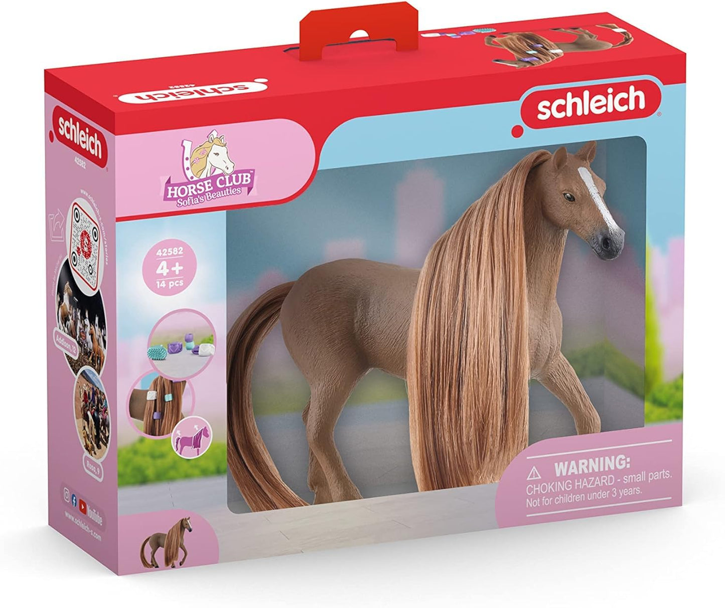 Schleich Horse Club Sofia's Beauties English Thoroughbred Mare – Brushable Mane & Tail, 14-Piece Set (Ages 4+)