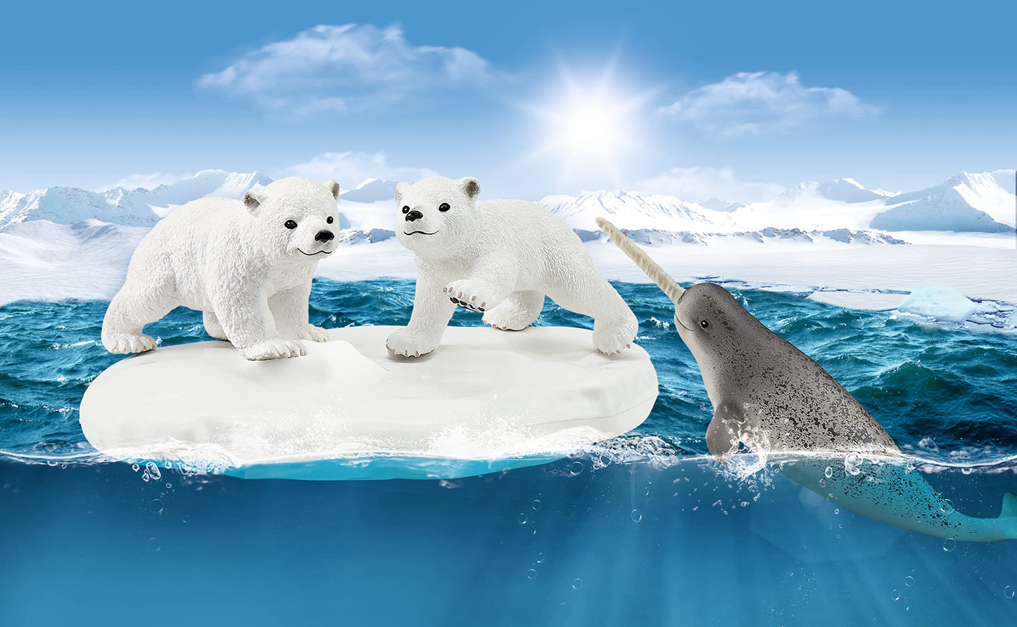 Schleich Wild Life Polar Playground 4-Piece Playset | Realistic Animals & Vehicles for Kids 3-8
