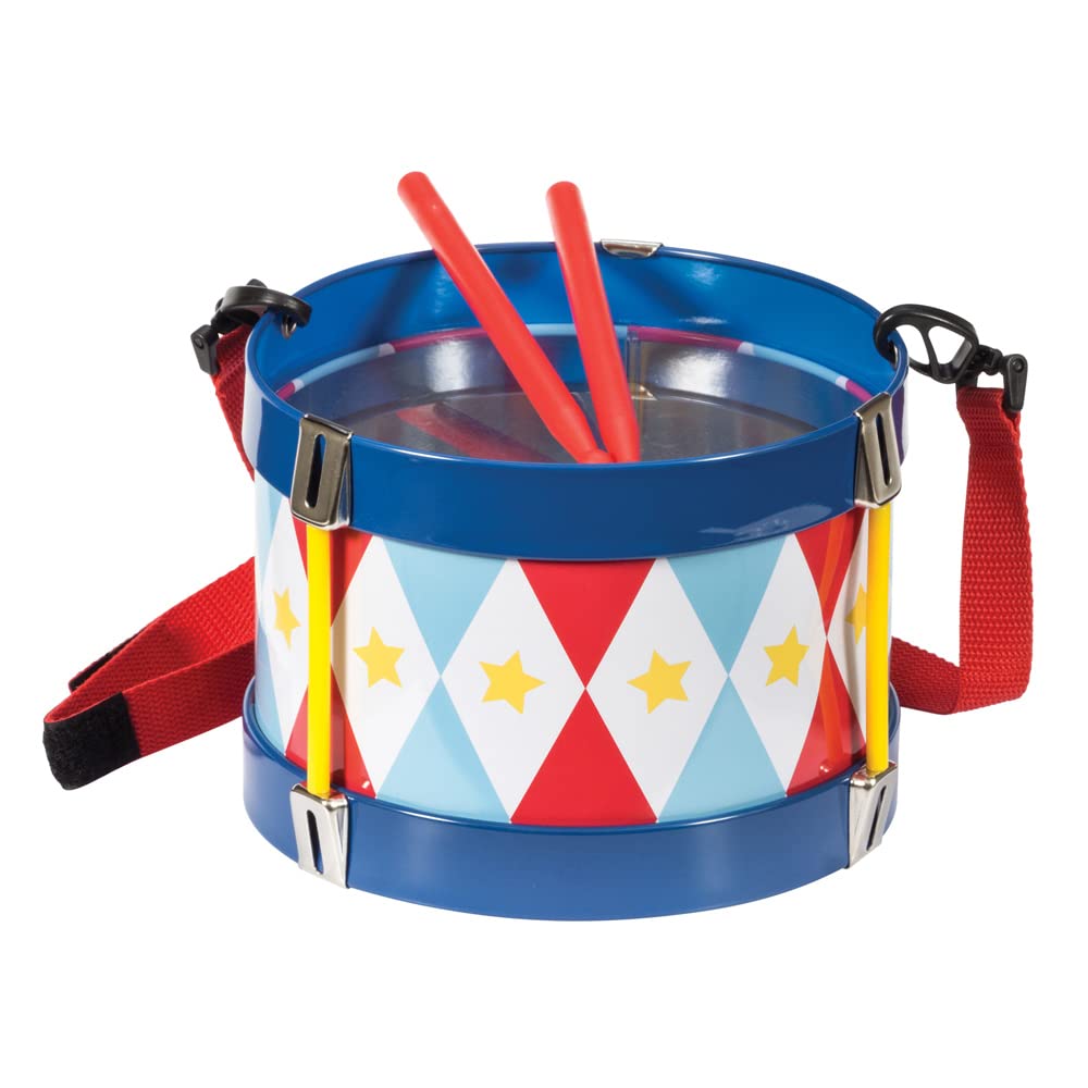 Schylling Tin Drum – Adjustable Strap, Includes Drumsticks, Classic Toy for Ages 3+