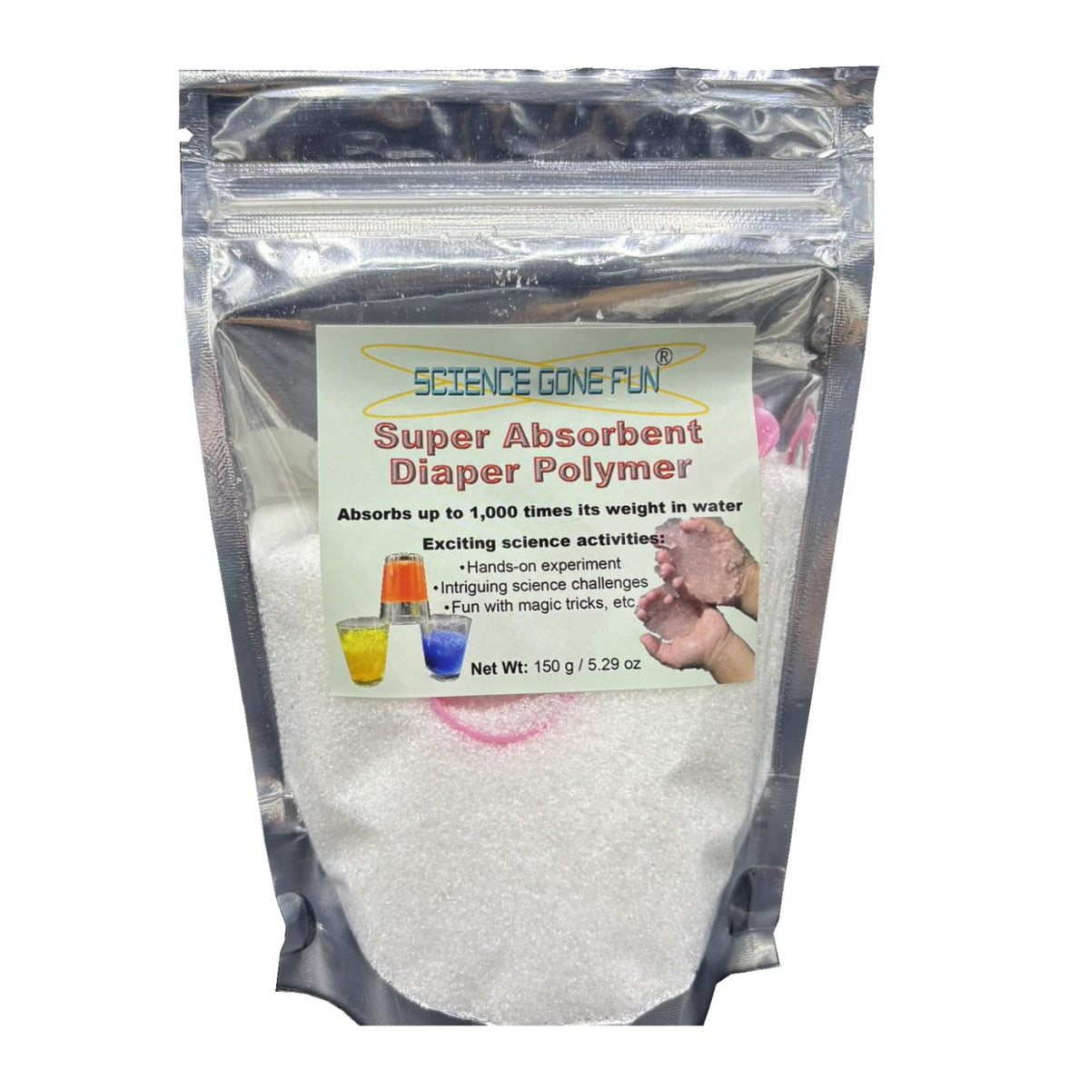 Science Gone Fun 150g Sodium Polyacrylate — Superabsorbent Diaper Polymer