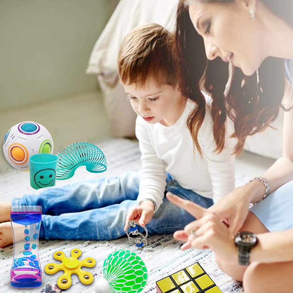 Scientoy Fidget Toy Set – 35 Pcs Sensory Toys for Focus, Anxiety Relief, and Classroom Rewards