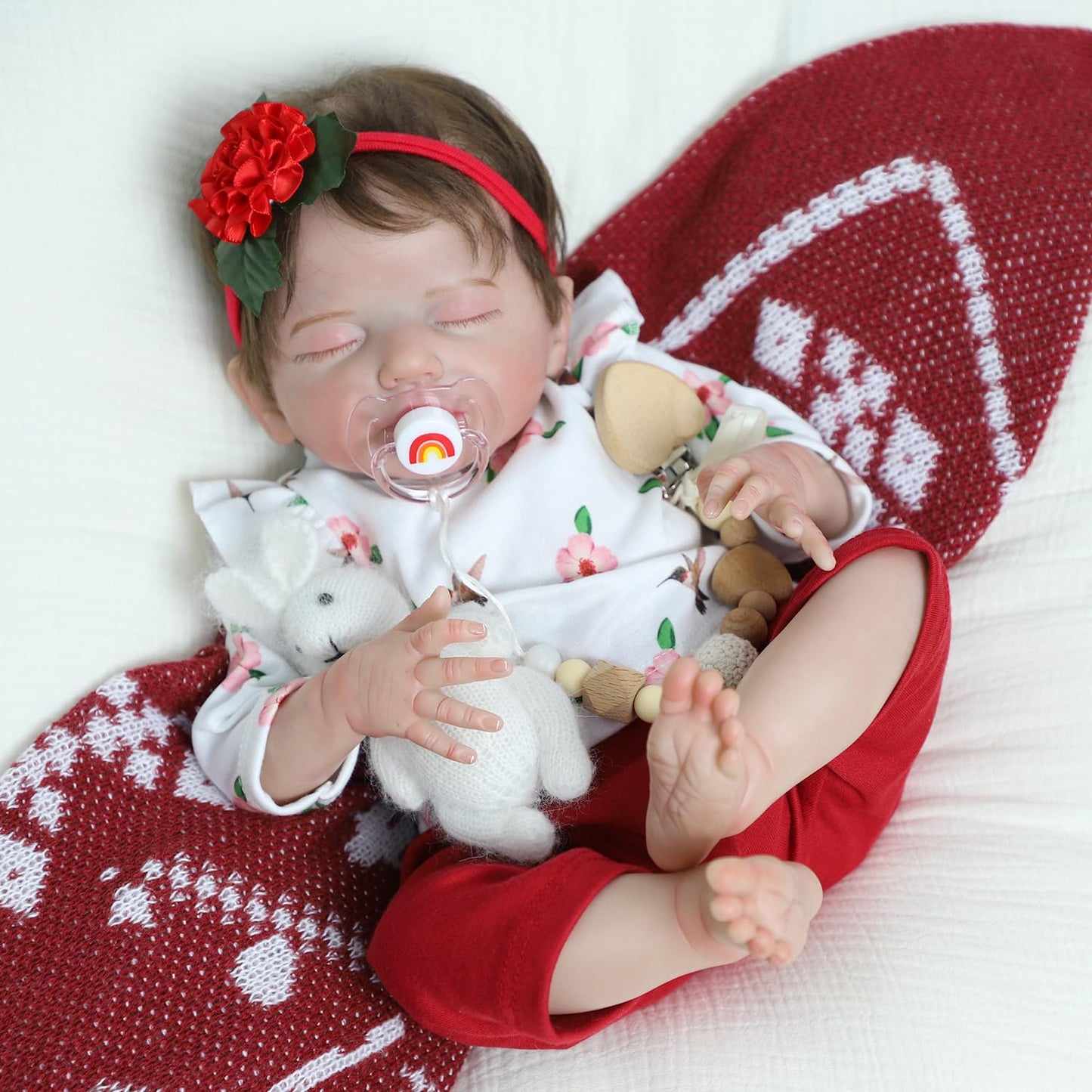 SCOM 20-Inch Realistic Reborn Baby Doll – Lifelike Sleeping Girl with Gift Set
