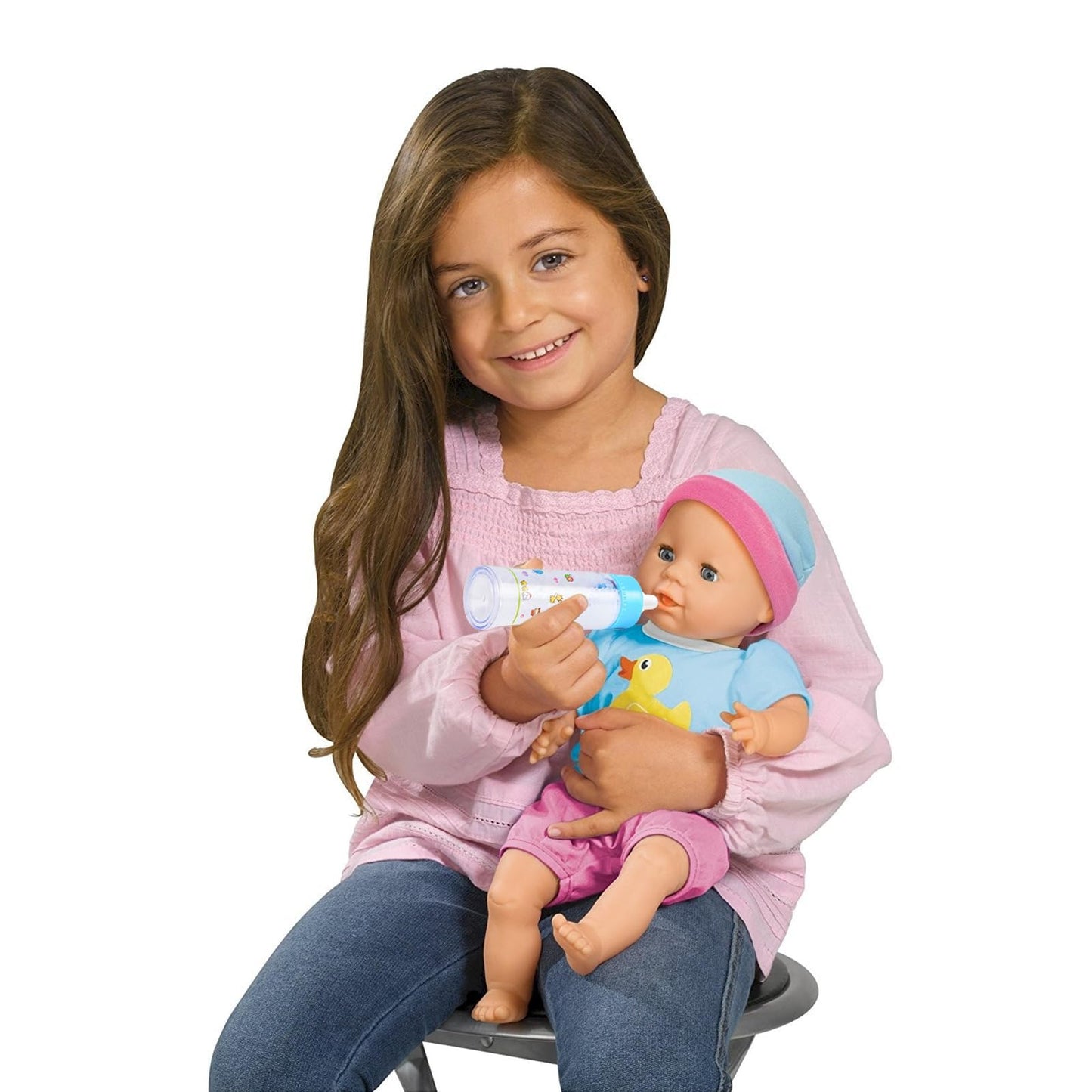 SCOM Baby Doll Bottle Accessories - 6-piece Pretend Play Set with Disappearing Milk and Juice