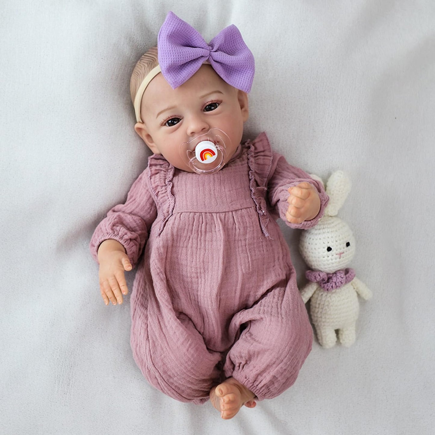SCOM Realistic Reborn Baby Dolls – 18-Inch Mary, Full-Body Vinyl Lifelike Newborn Doll