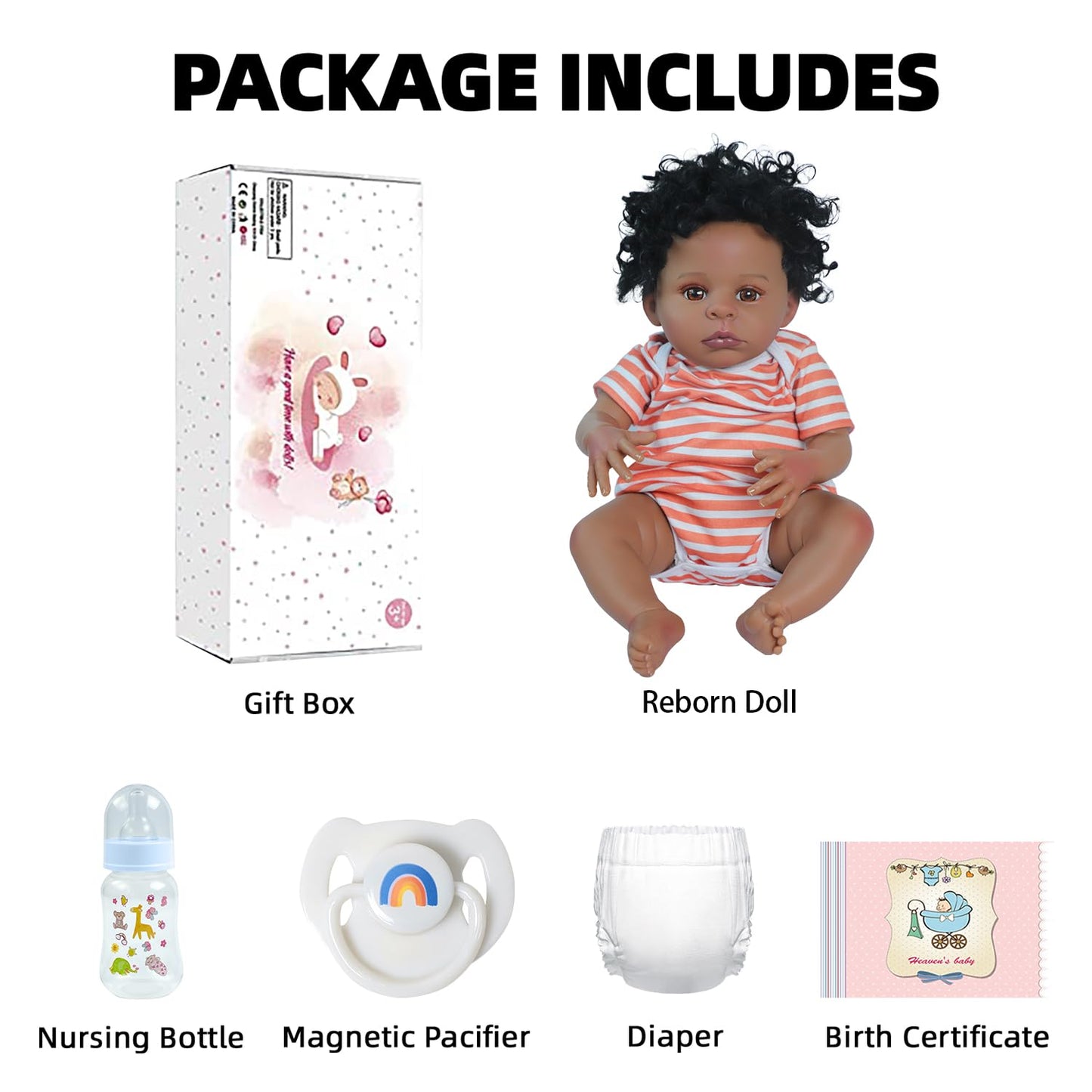 SCOM Realistic Reborn Baby Doll – 20-Inch Black Girl (African American), Weighted Soft Body