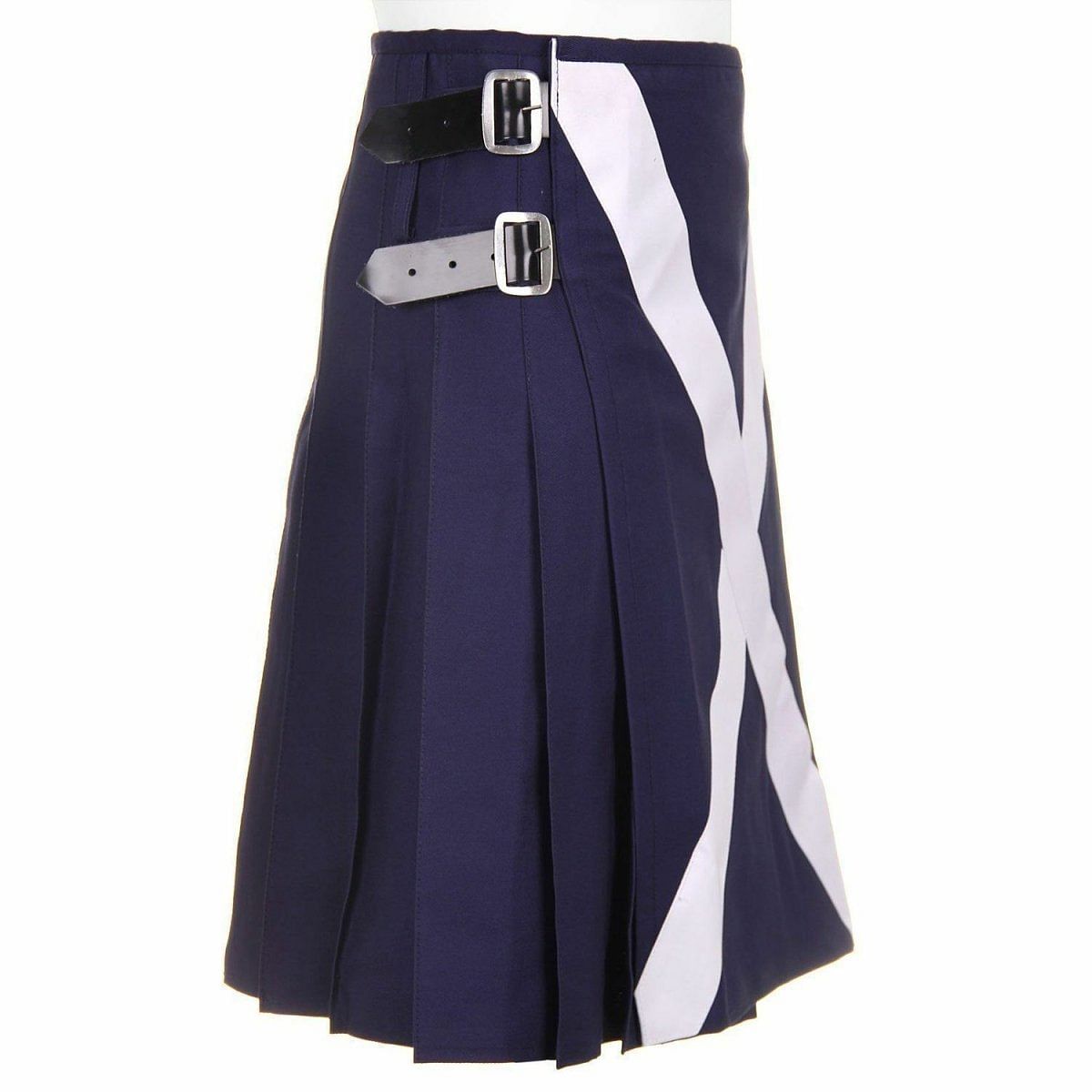 Scottish Flag Utility Kilt Custom Handmade Blue 100% Cotton Kilt