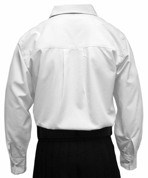 Scottish Men's Kilt Jacobite Ghillie Pure White Shirt with Leather Cord