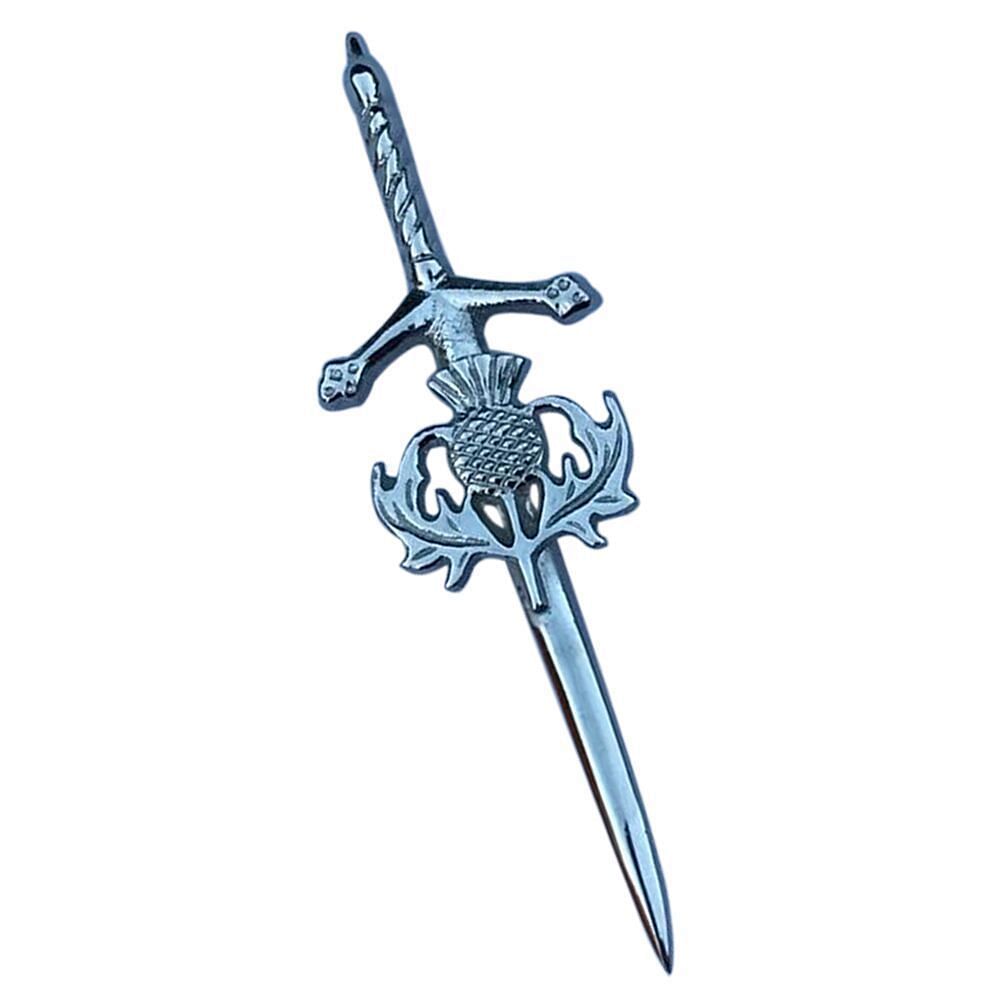Scottish Thistle Kilt Pins Various Design Chrome Finish 4" Kilts Pin Celtic Knot