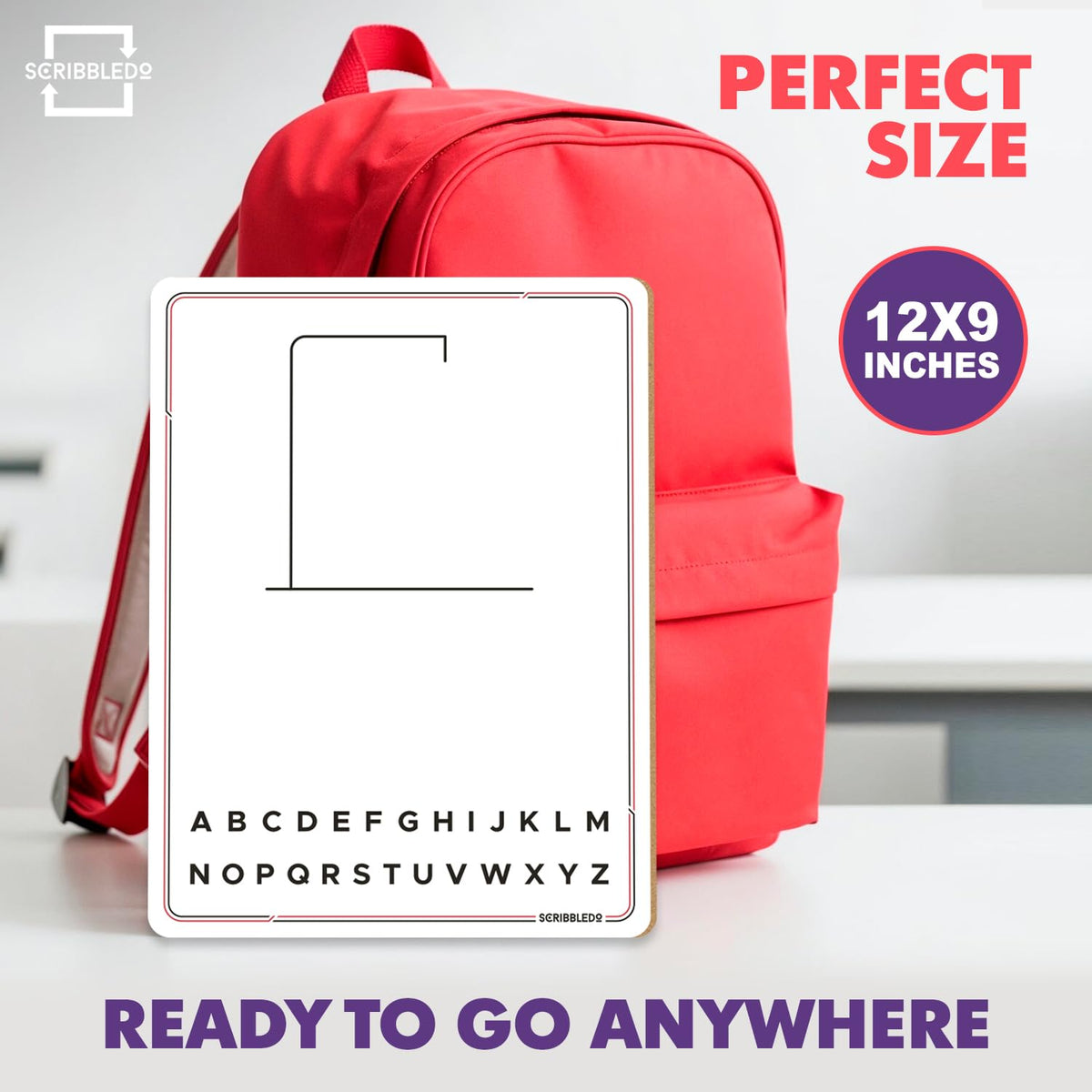Scribbledo Hangman Board Game – 9x12 Dry Erase, Double-Sided Whiteboard for Travel & Classrooms