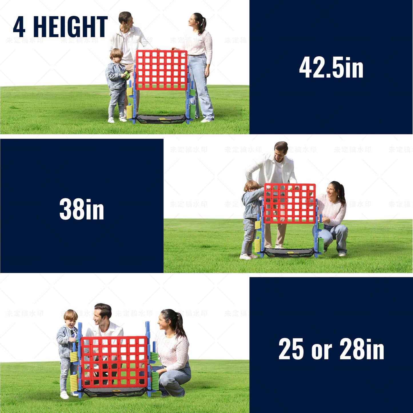 SDADI Screwless Giant 4-in-a-Row Game Set – Adjustable, Portable Yard Play
