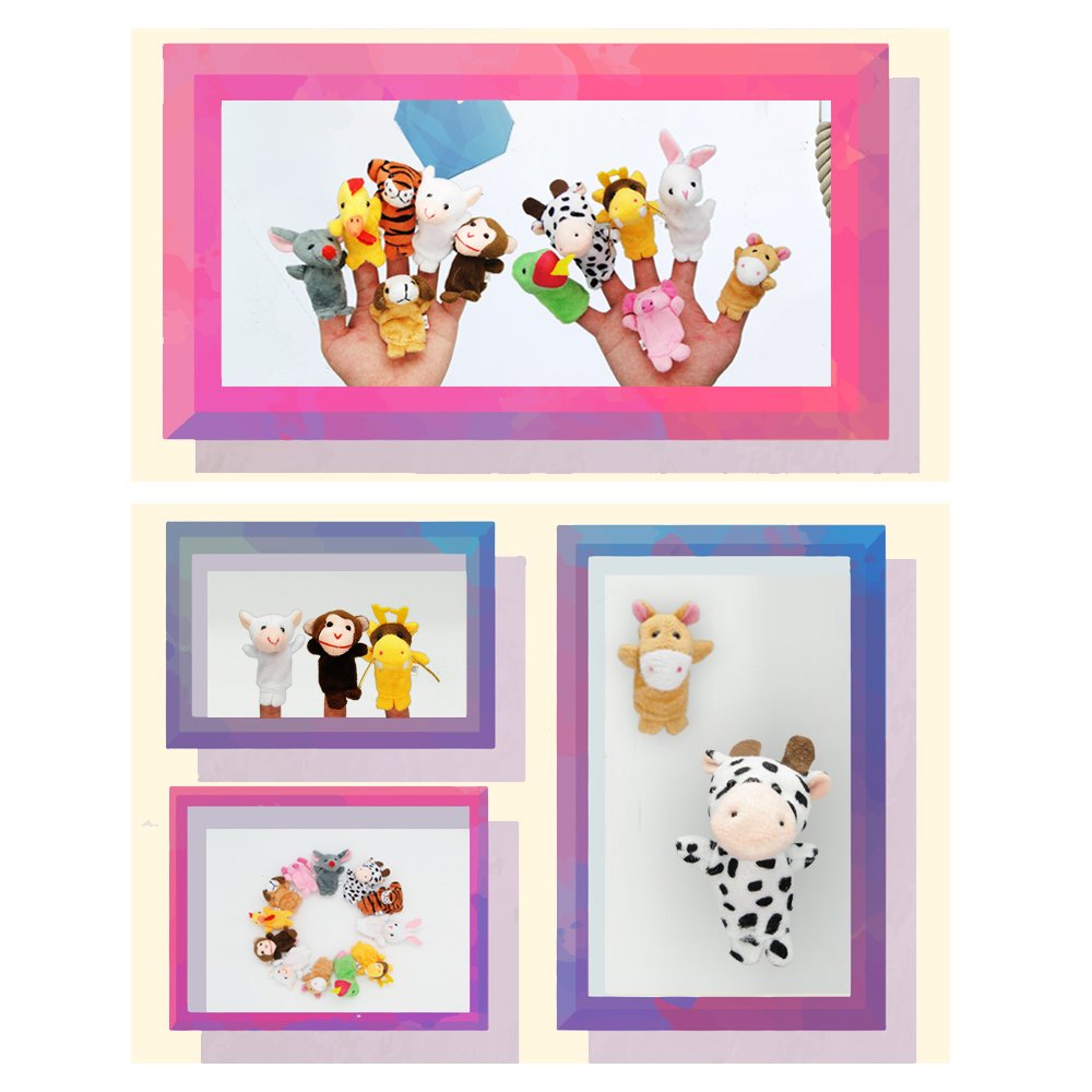 Sealive 22 Pcs Plush Animals Finger Puppet Set | Soft Educational Toys for Kids