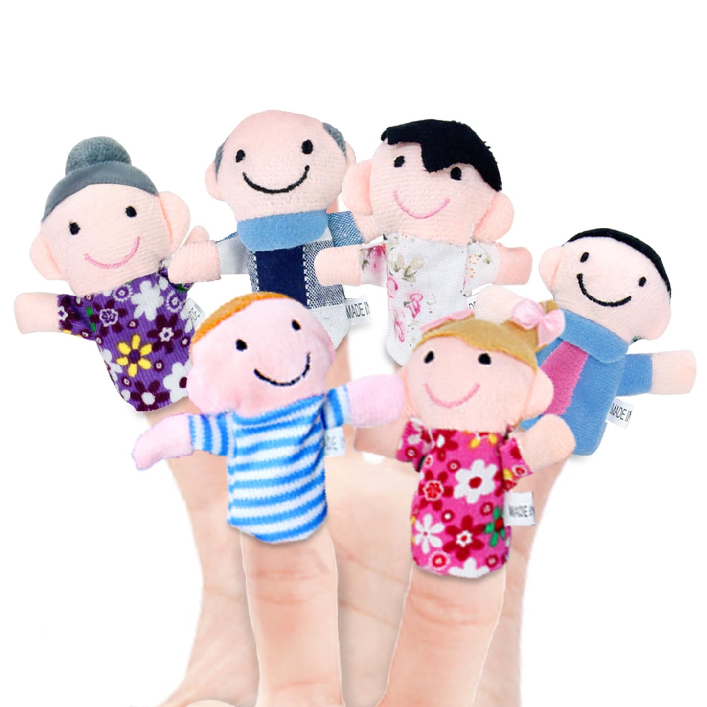 Sealive 6 PCS Family Finger Puppets for Toddlers 1-3 - Interactive Plush Storytelling
