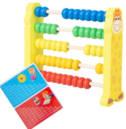 Sealive Wooden Counting Toy — 50-Bead Abacus for Kids, Giraffe Counters, Preschool Learning