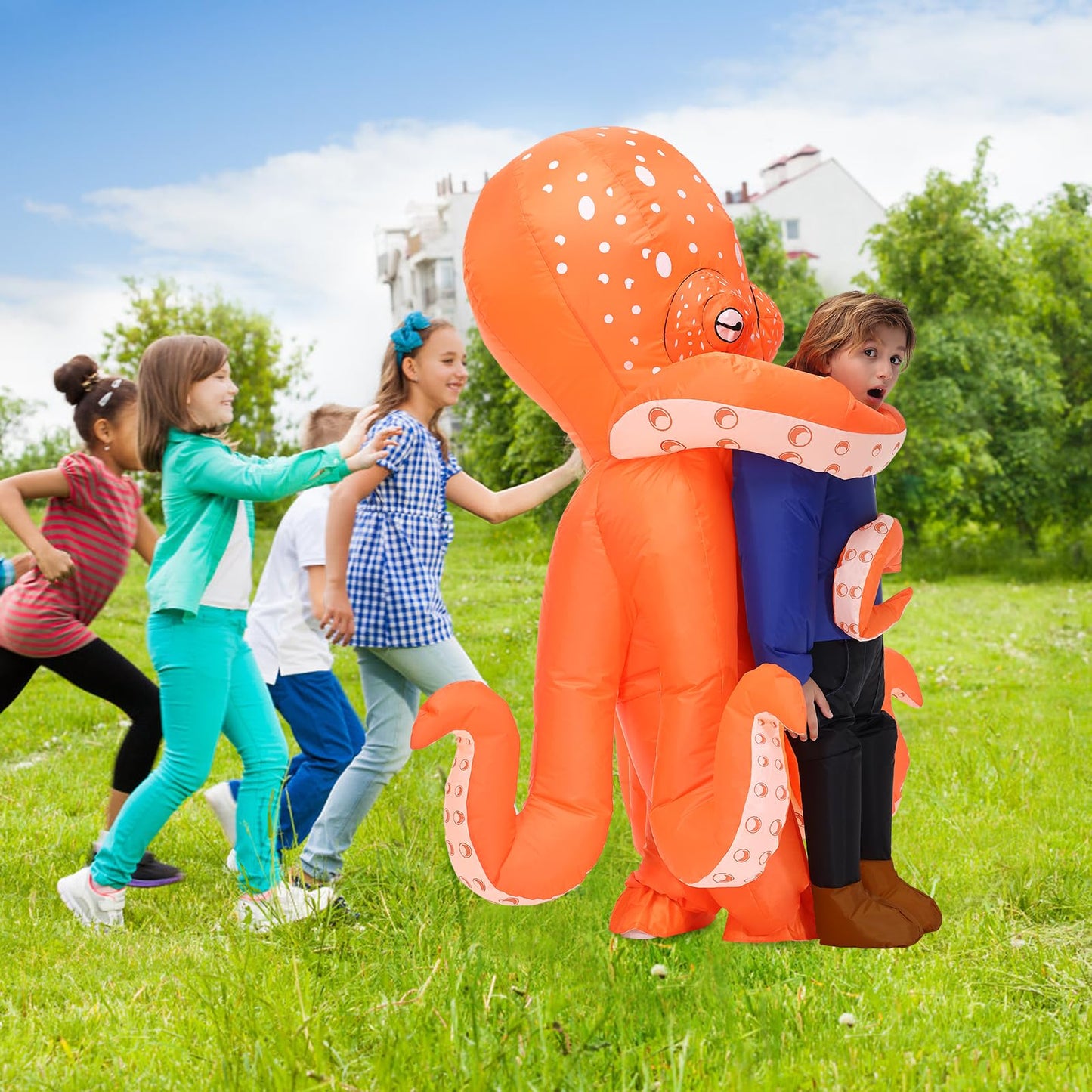 Searhmomo Inflatable Octopus Costume for Kids – Quick Inflate Halloween Dress Up