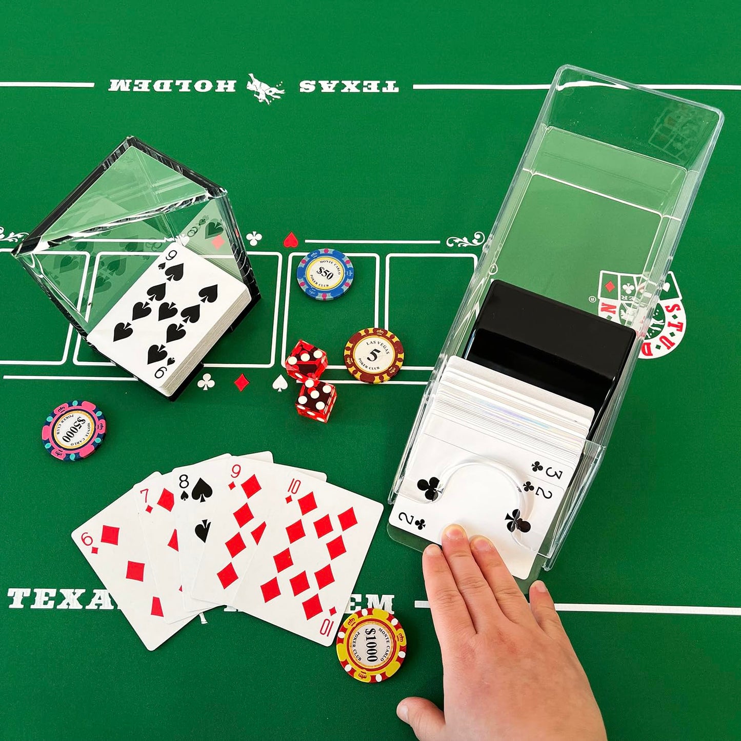SEETOOOGAMES Blackjack Shoe Discard Tray – 6-Deck Clear Acrylic Card Dispenser, Home Casino Accessories